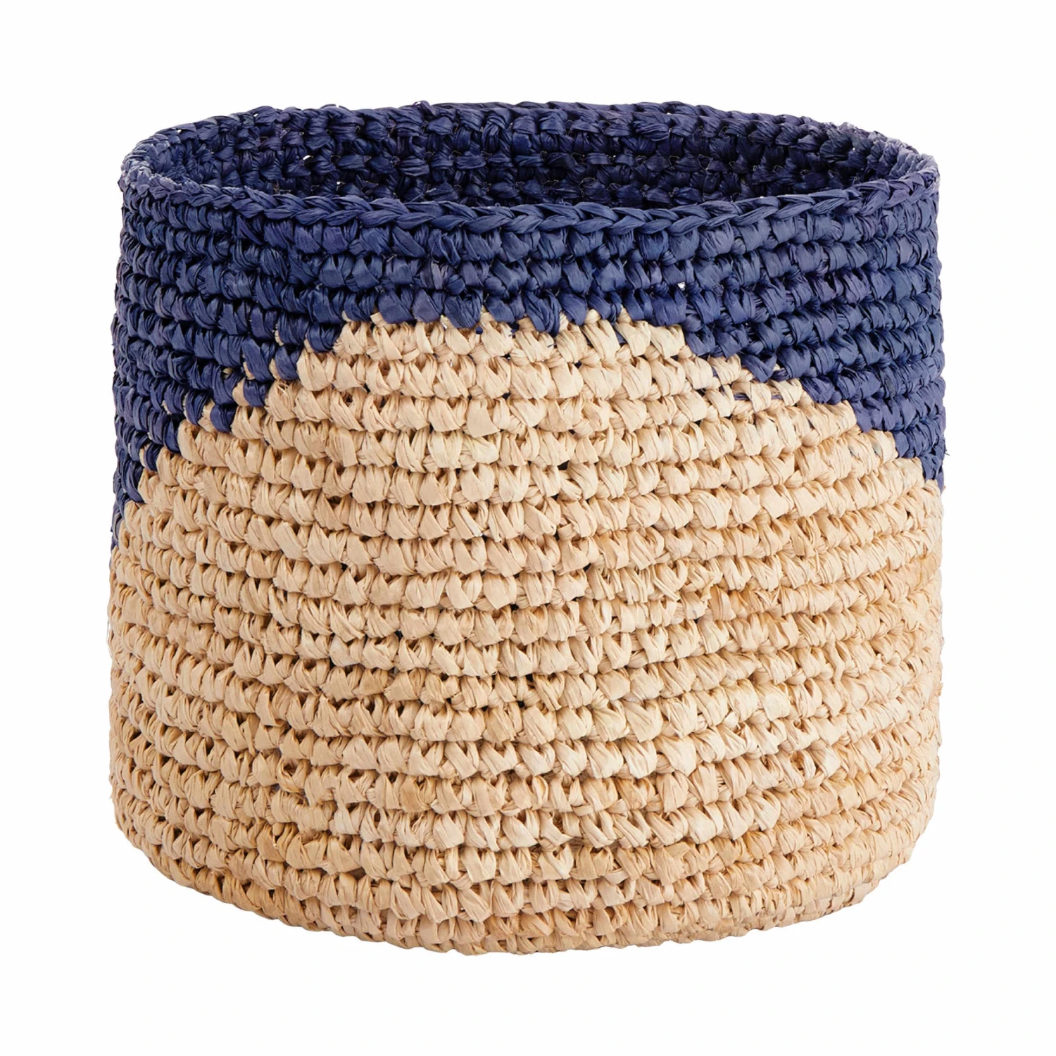 4-tlg. Korbset Handgefertigt Aus Raffia ISALO In Natur-Blau – Bild 6