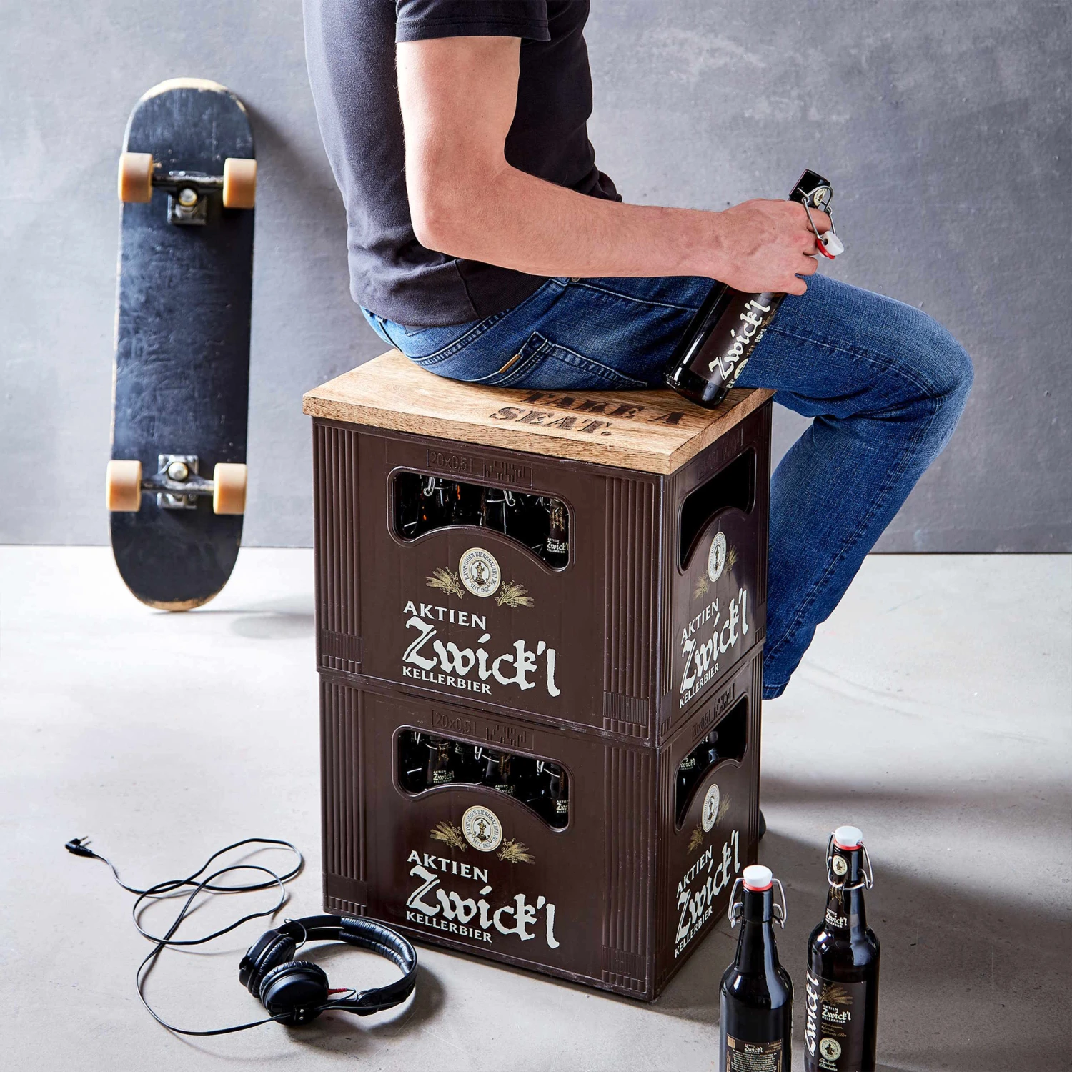 Auflage Für Bierkasten B 41 X T 30cm TAKE A SEAT In Braun – Bild 10