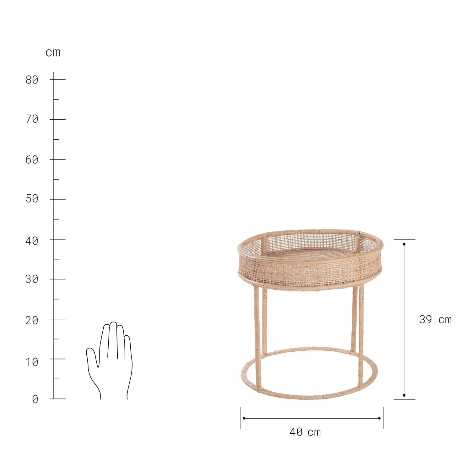 Beistelltisch Höhe 39cm BOHO LOUNGE In Natur – Bild 3