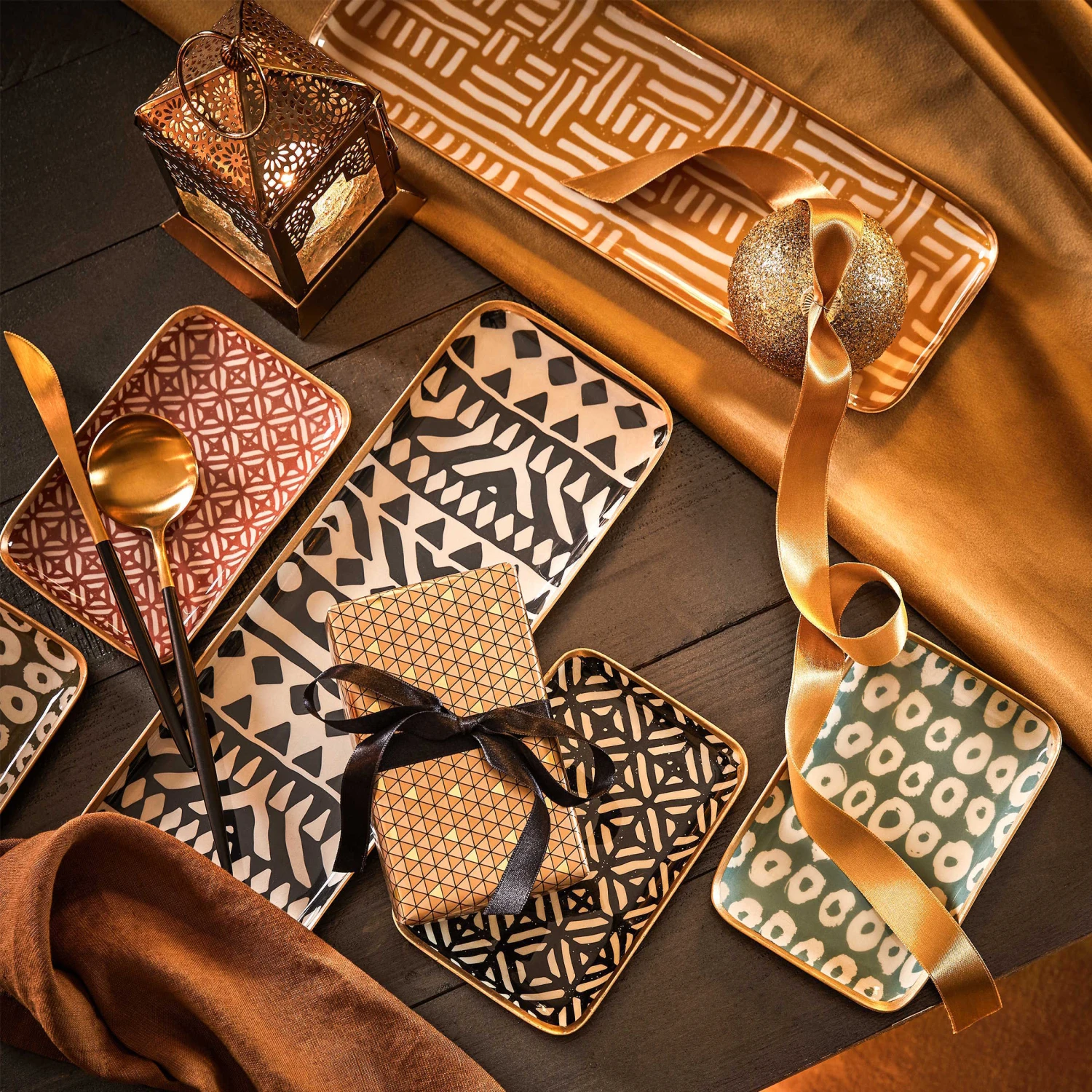 Dekotablett L 33 X B 12cm PATTERY In Gelb – Bild 2