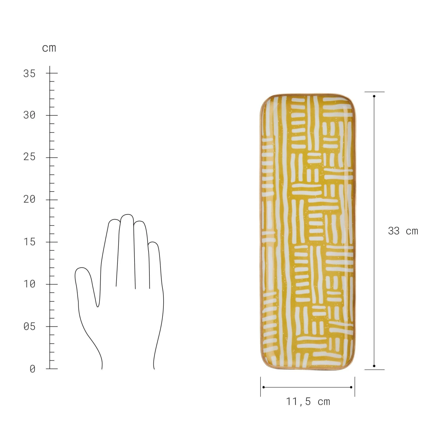 Dekotablett L 33 X B 12cm PATTERY In Gelb – Bild 4