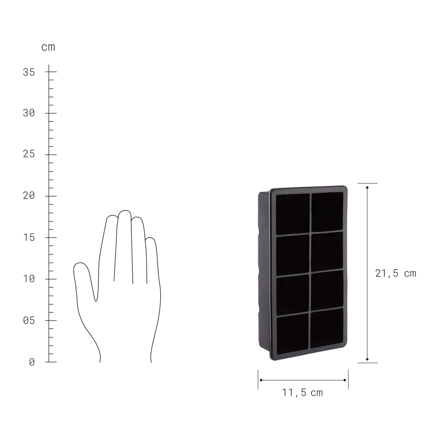 Eiswürfelform Für 8 XXL Eiswürfel COOL DOWN In Schwarz – Bild 3