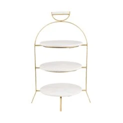 Etagere 3-stufig Höhe 65cm MARBLE In Weiß