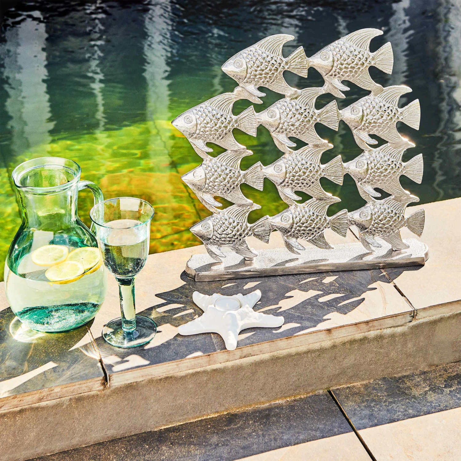 Fischschwarm Höhe 40cm SILVER NATURE In Silber – Bild 3