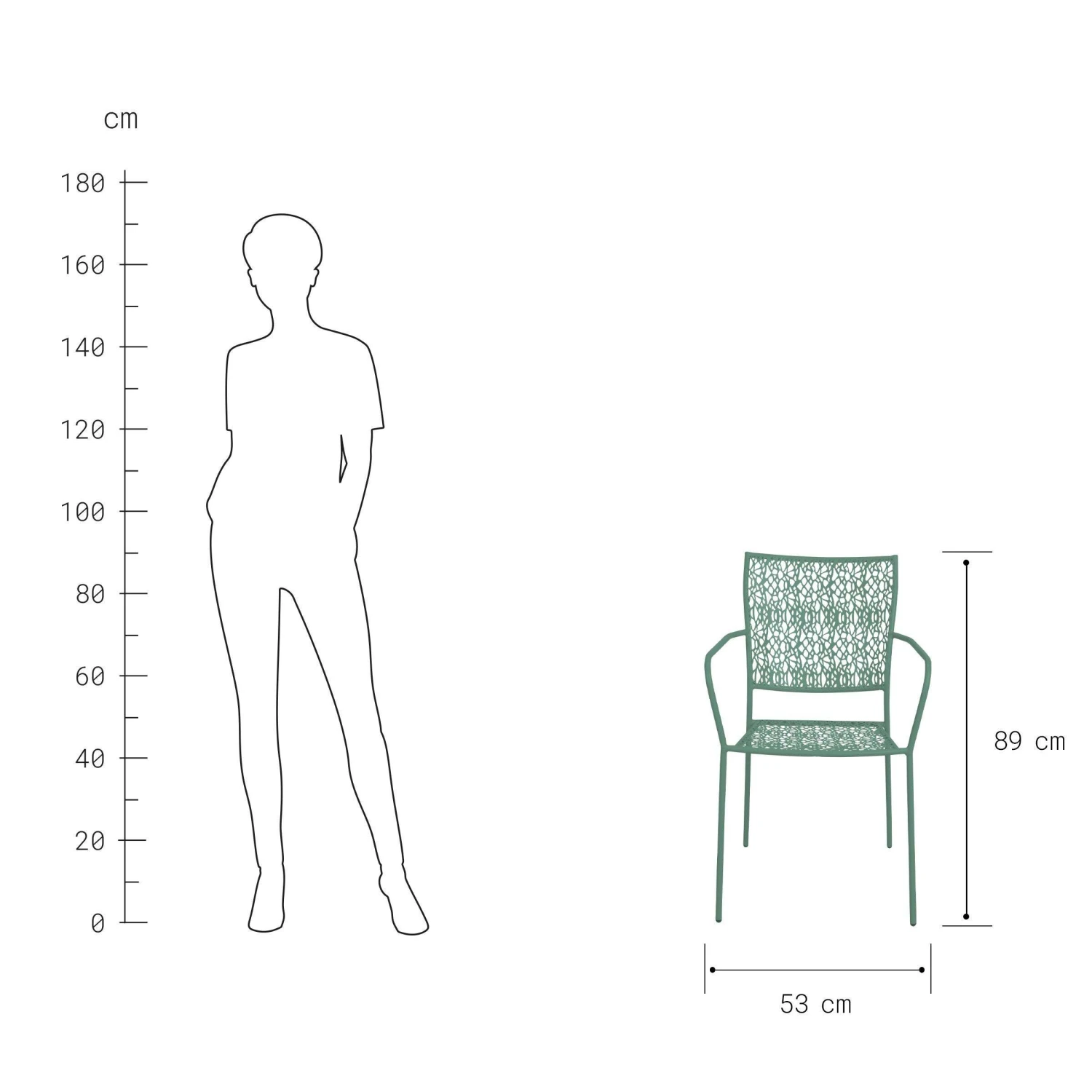 Gartenstuhl Stapelbar NANCY In Salbei – Bild 3