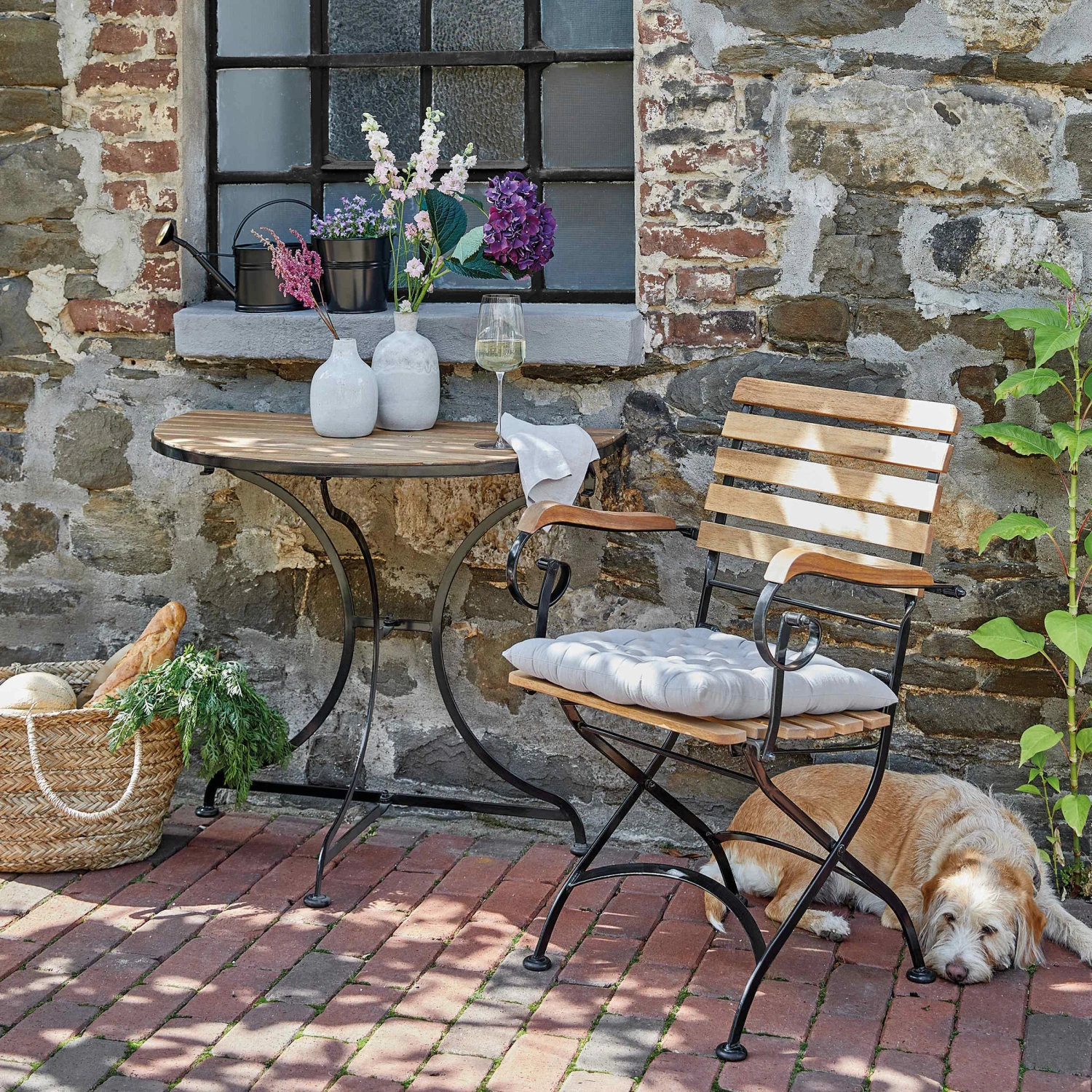 Gartentisch Halbrund PARKLIFE In Schwarz-Natur – Bild 2