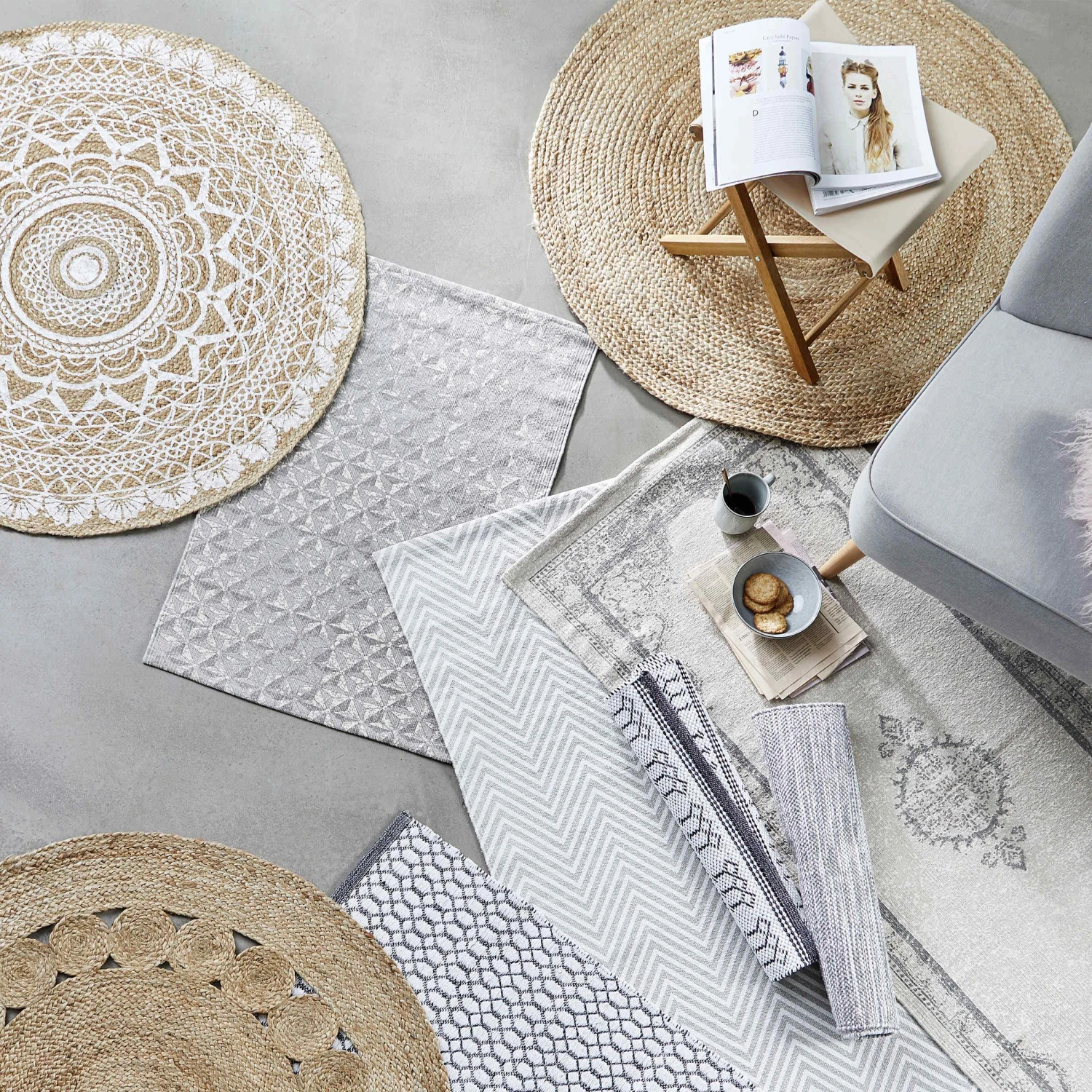 Hanf-Teppich Ø110cm ALL NATURE In Natur – Bild 9