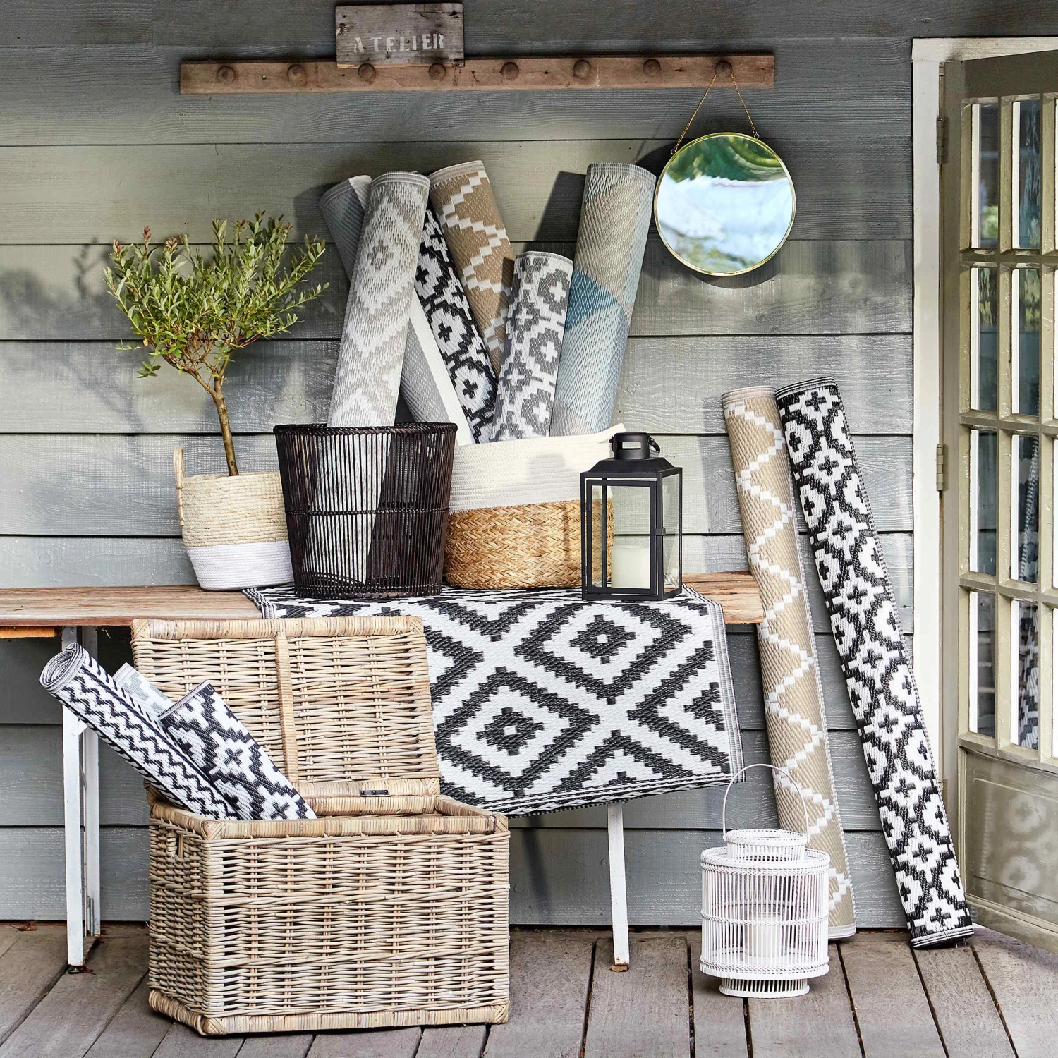 In- & Outdoor-Läufer Mosaik L 140 X B 70cm COLOUR CLASH In Grau – Bild 7