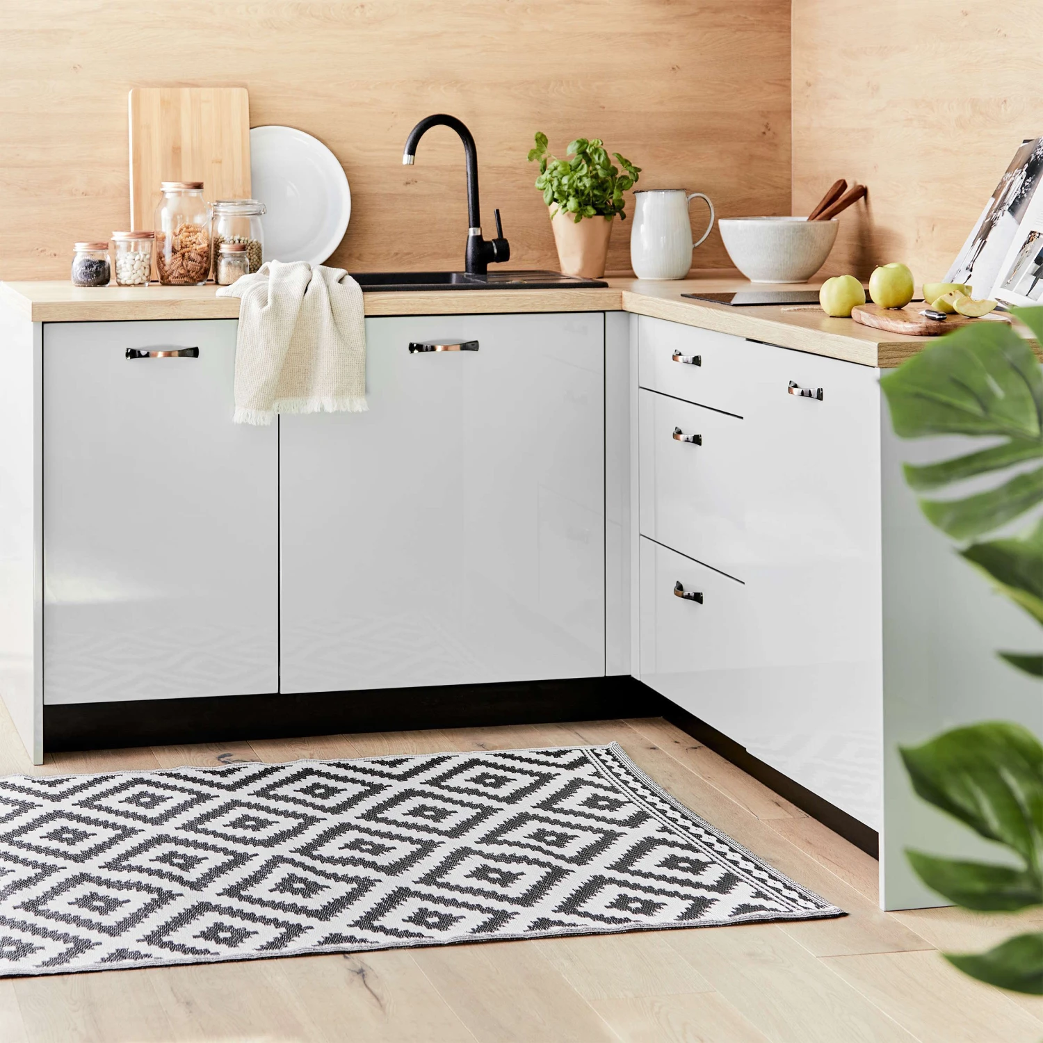 In- & Outdoor-Teppich Ethno Rauten L 150 X B 90cm COLOUR CLASH In Schwarz-Weiß – Bild 7