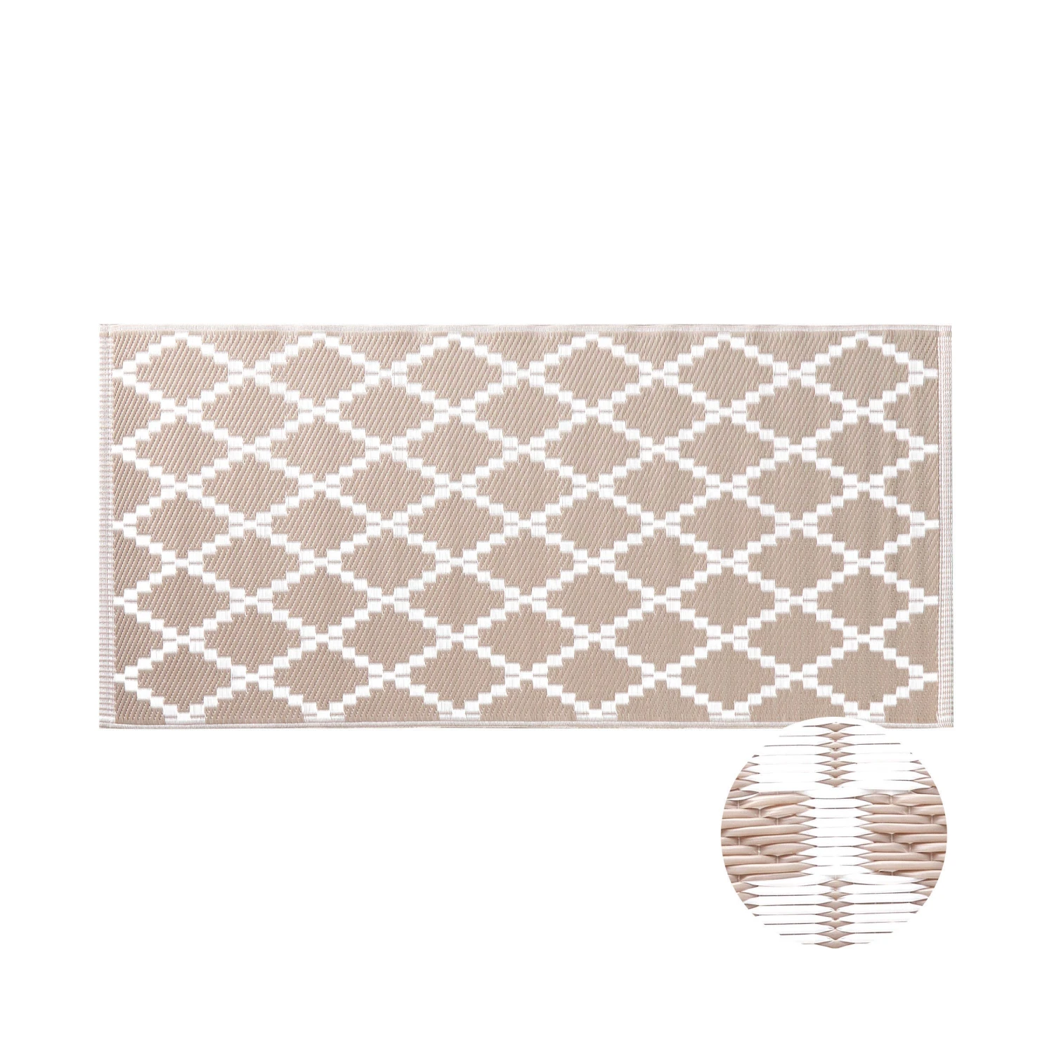 In- & Outdoor-Teppich Rauten L 140 X B 70cm COLOUR CLASH In Natur