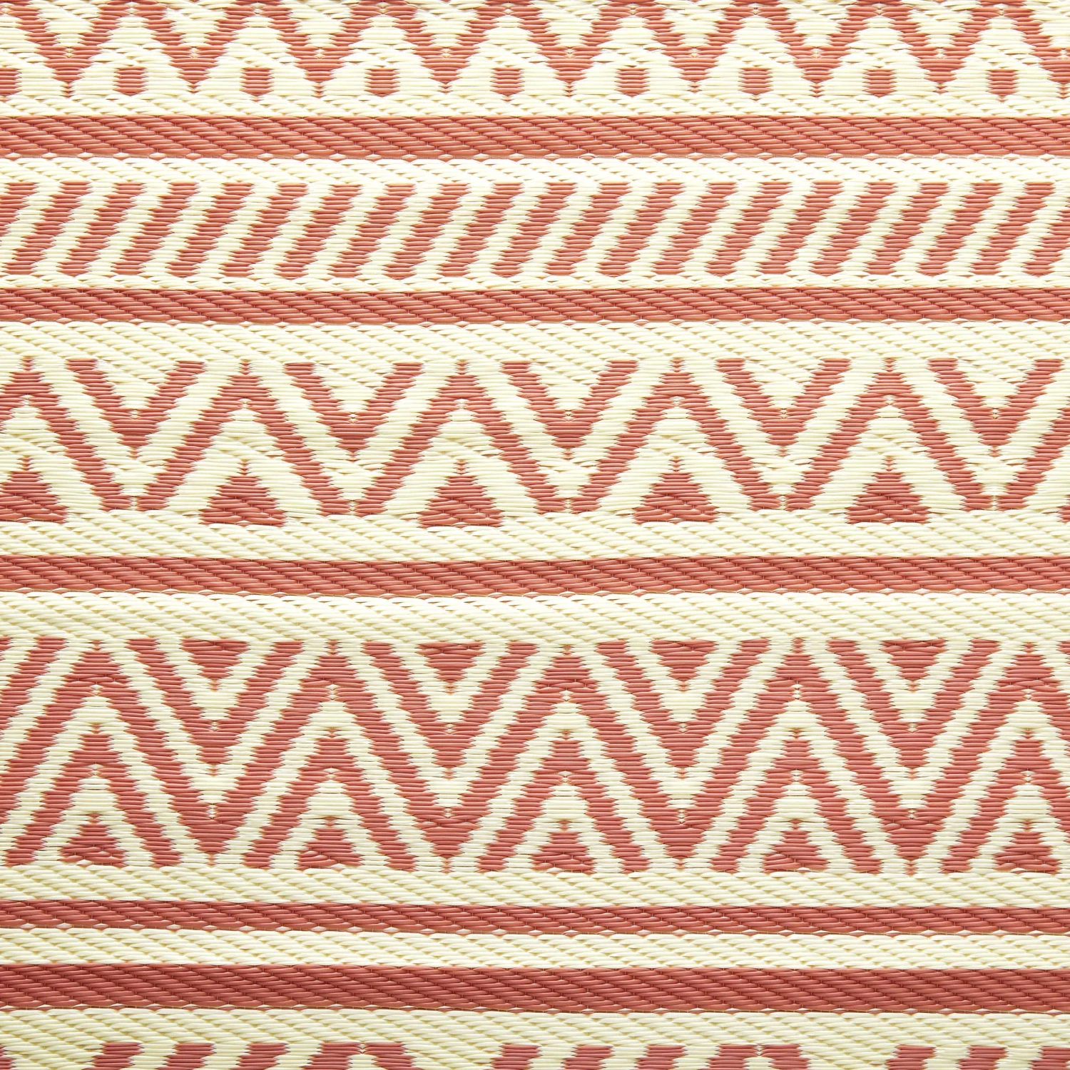 In- & Outdoor-Teppich Streifen Ø150cm COLOUR CLASH In Hellrot-Creme – Bild 4