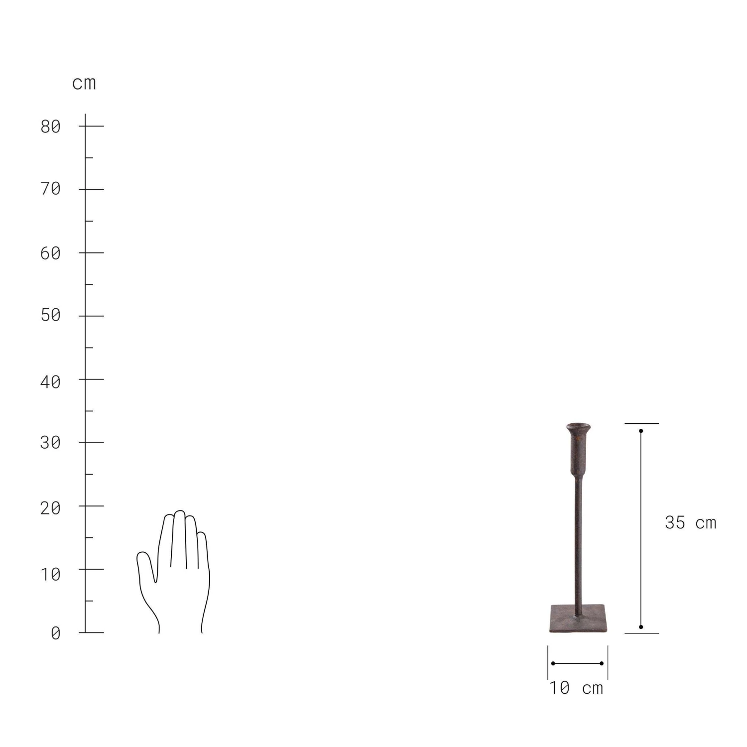 Kerzenhalter Höhe 35cm RUST In Braun – Bild 3