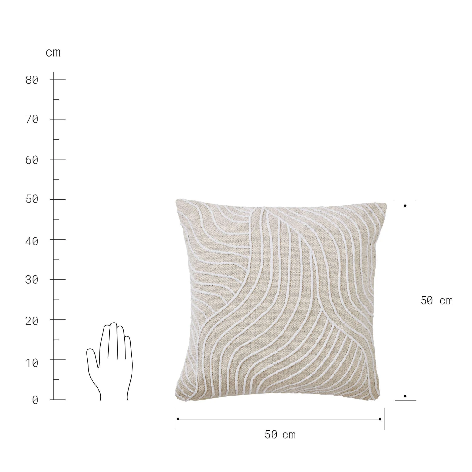 Kissen L 50 X B 50cm FREYA In Beige – Bild 4