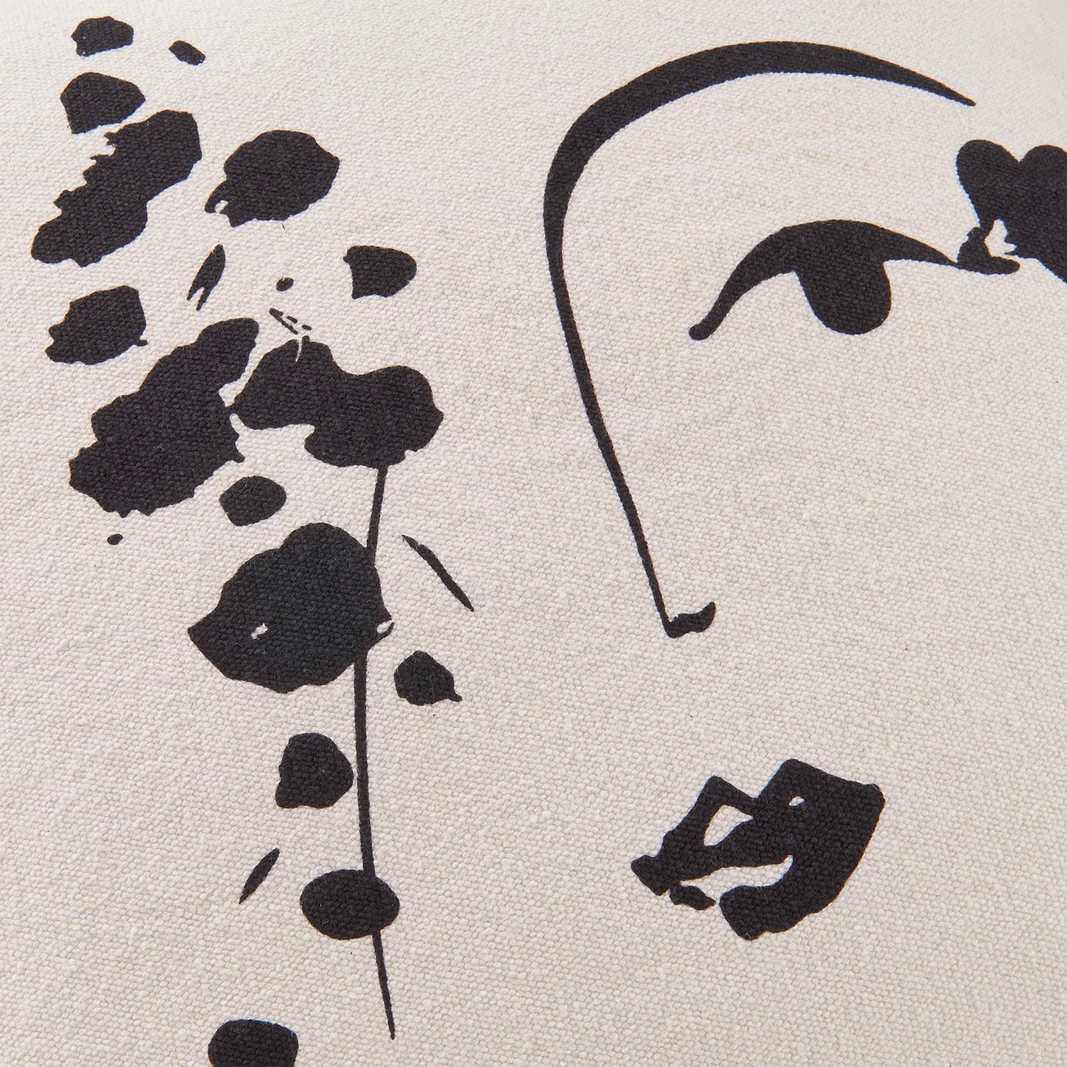 Kissen Line Art L 50 X B 50cm MUSE In Natur-Schwarz – Bild 5