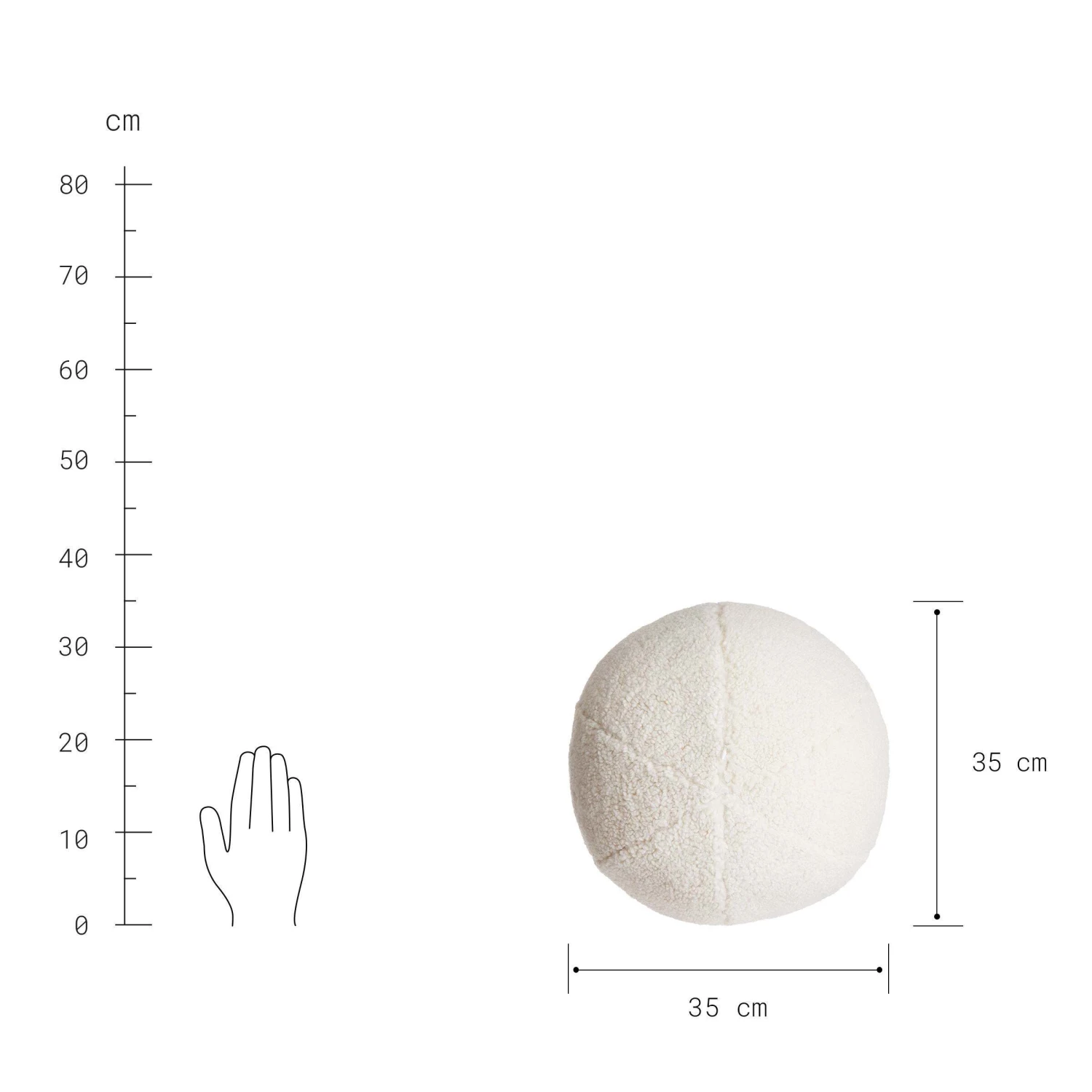 Kissen Rund Ø35cm BOB In Beige – Bild 4