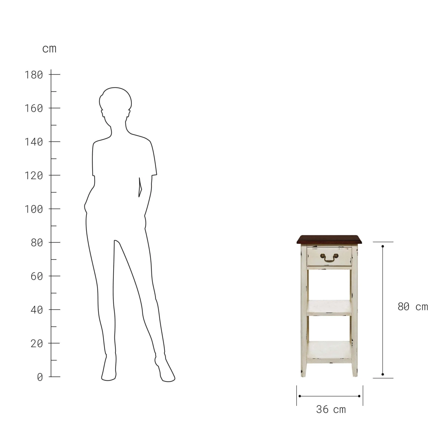 Konsole CABOTT COVE In Creme-Braun – Bild 4