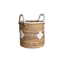 Korb Aus Bananenblatt Ø27cm BANANAS In Natur-Weiß