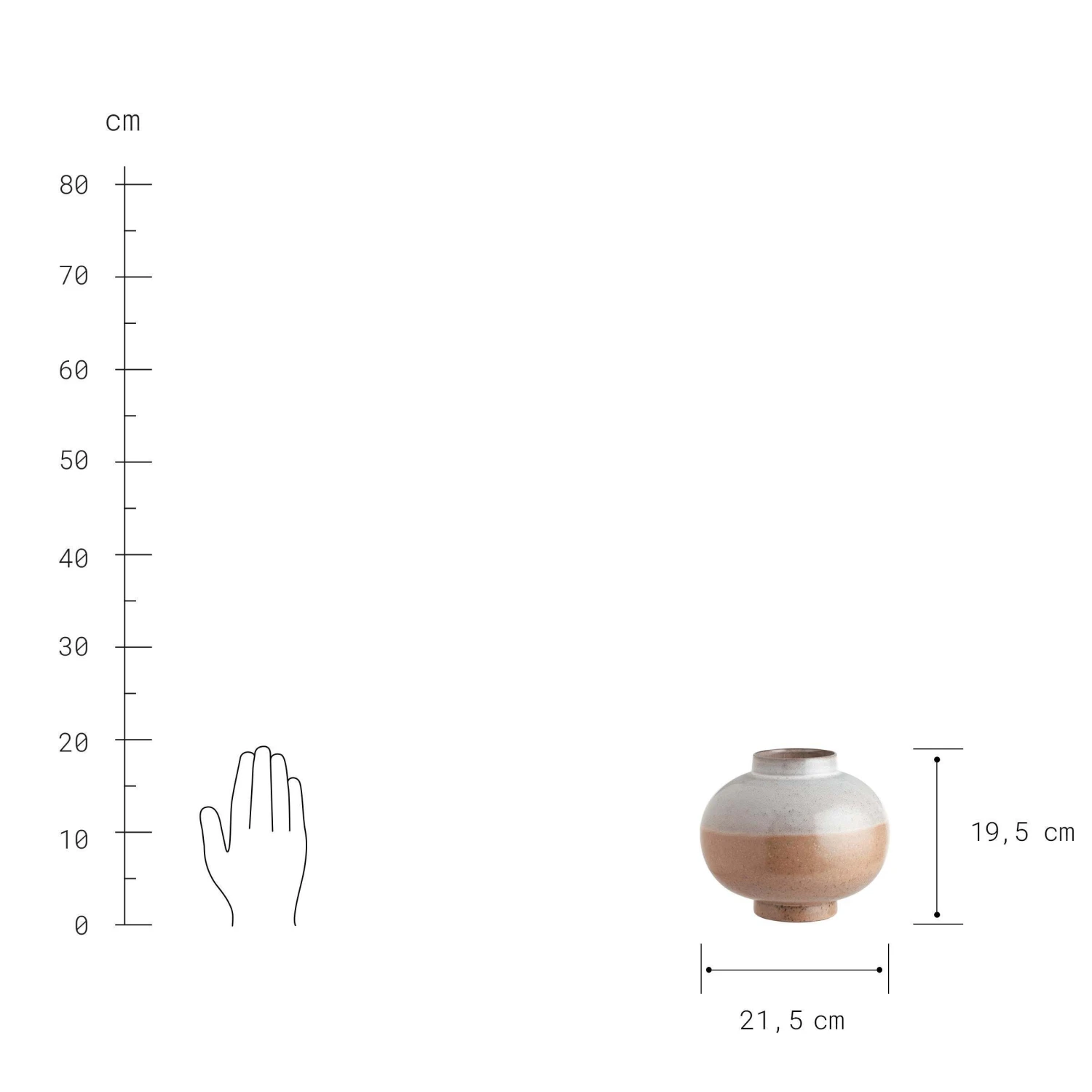 Kugelvase Höhe 20cm LIVIA In Creme-Rosa – Bild 3