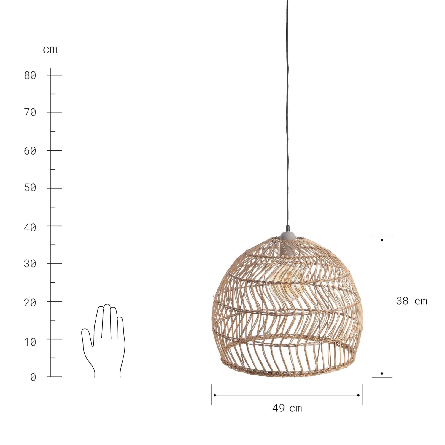 Lampenschirm Ø49cm CORBELLE In Natur – Bild 3