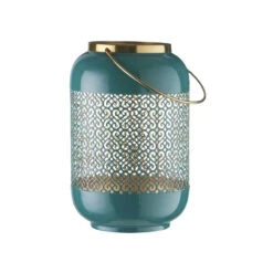 Laterne H 27cm EMILIE In Petrol