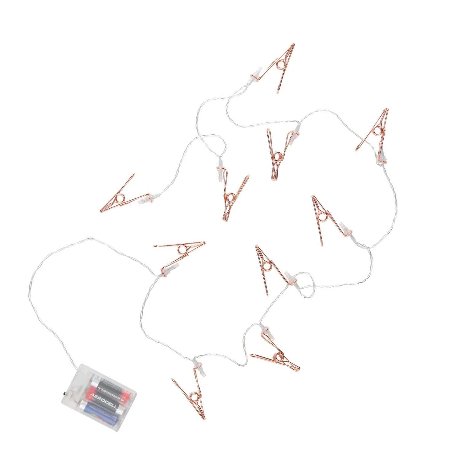 LED-Lichterkette Clips 10 Lichter Mit USB-Batteriefach CLIP COUTURE In Roségold