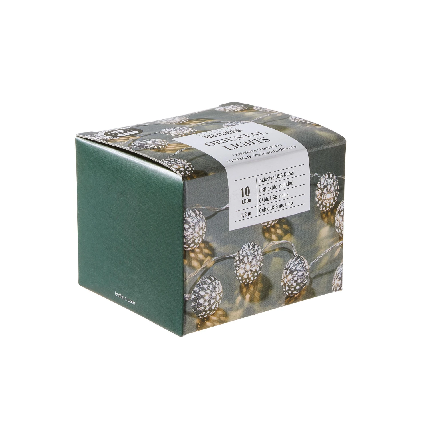 LED-Lichterkette Metallball 10 Lichter Mit USB-Batteriefach ORIENTAL LIGHTS In Silber – Bild 3
