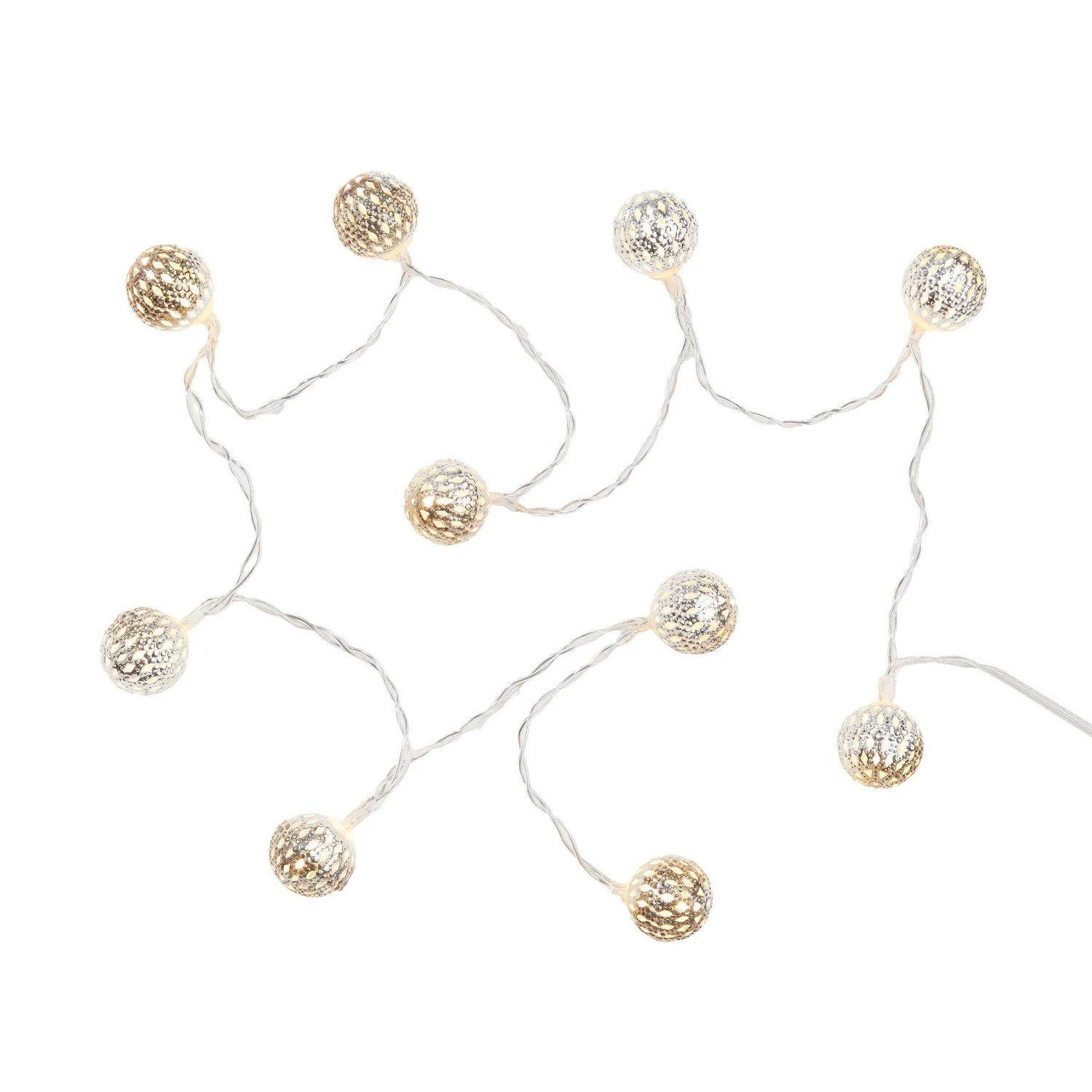 LED-Lichterkette Metallball 10 Lichter Mit USB-Batteriefach ORIENTAL LIGHTS In Silber – Bild 4