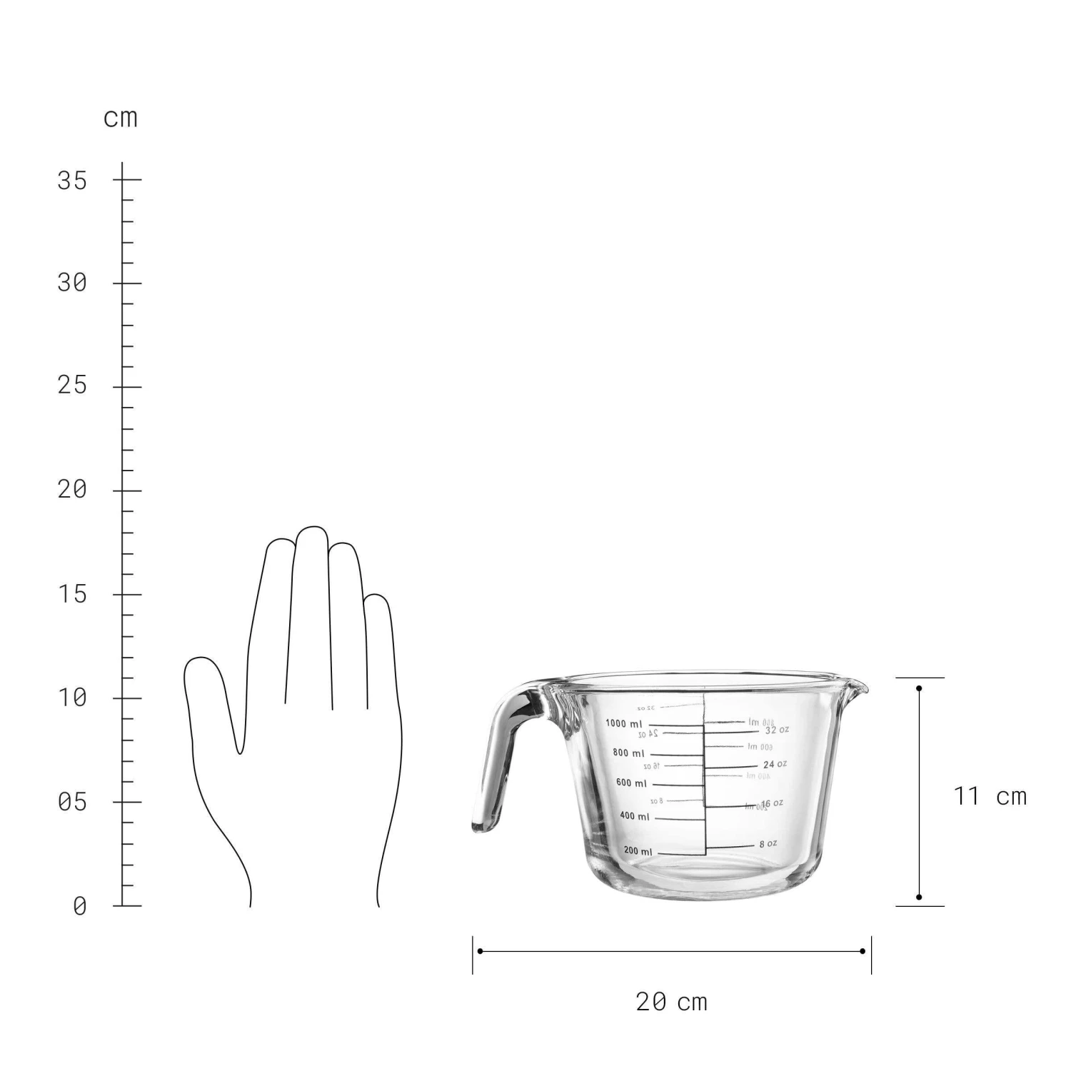 Messbecher Aus Glas 1000ml RECIPE In Transparent – Bild 3