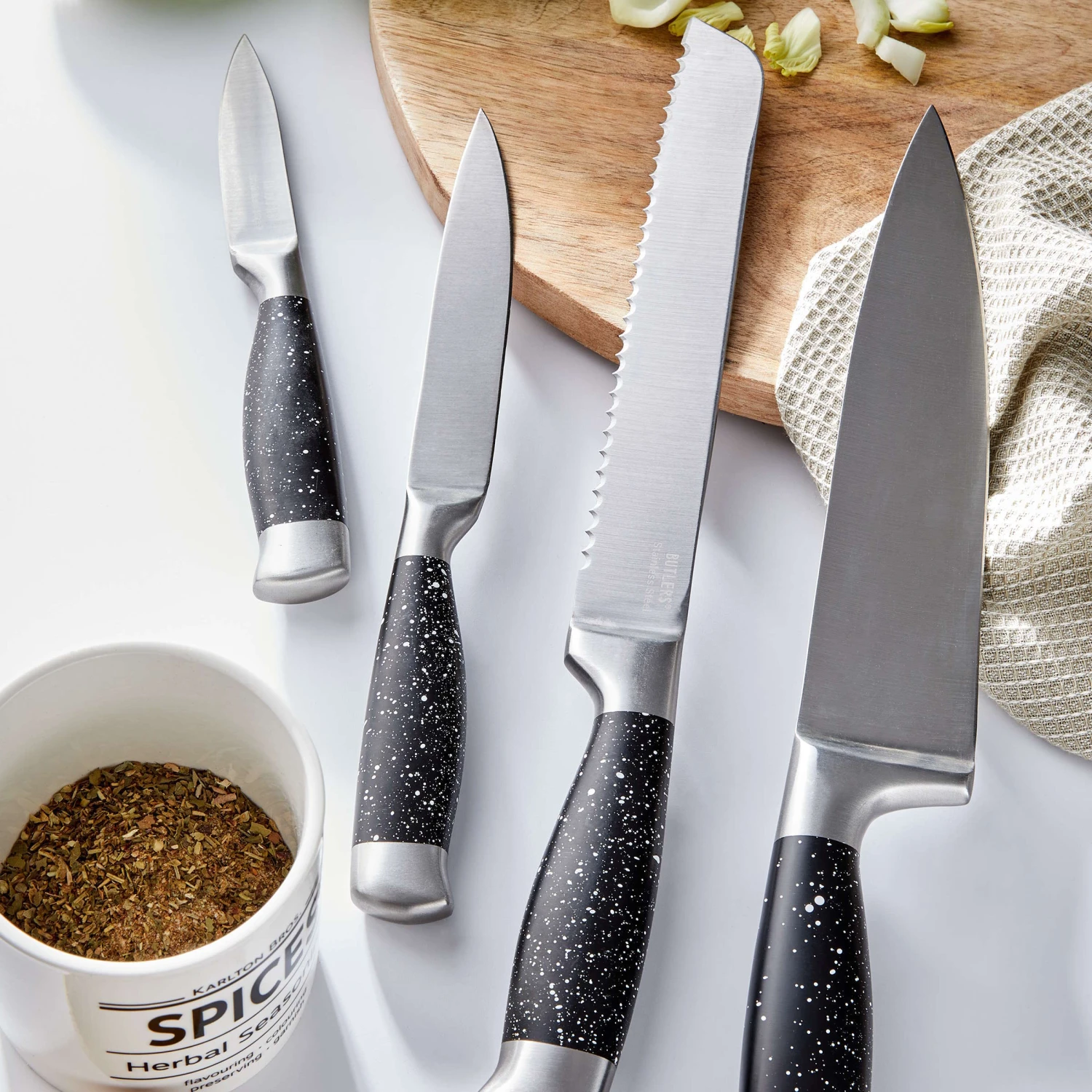 Messer-Set 4-tlg. BOLERO In Silber-Schwarz – Bild 2