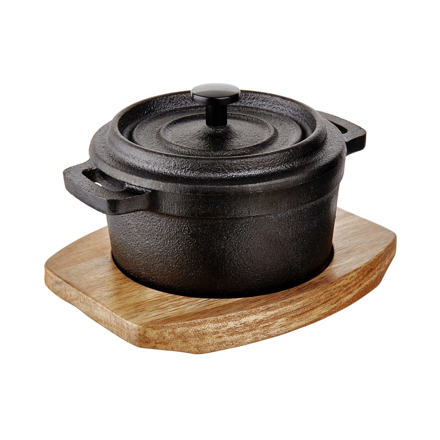 Mini-Serviertopf Mit Holzuntersetzer L 14 X B 11cm HOT IRON In Schwarz – Bild 4