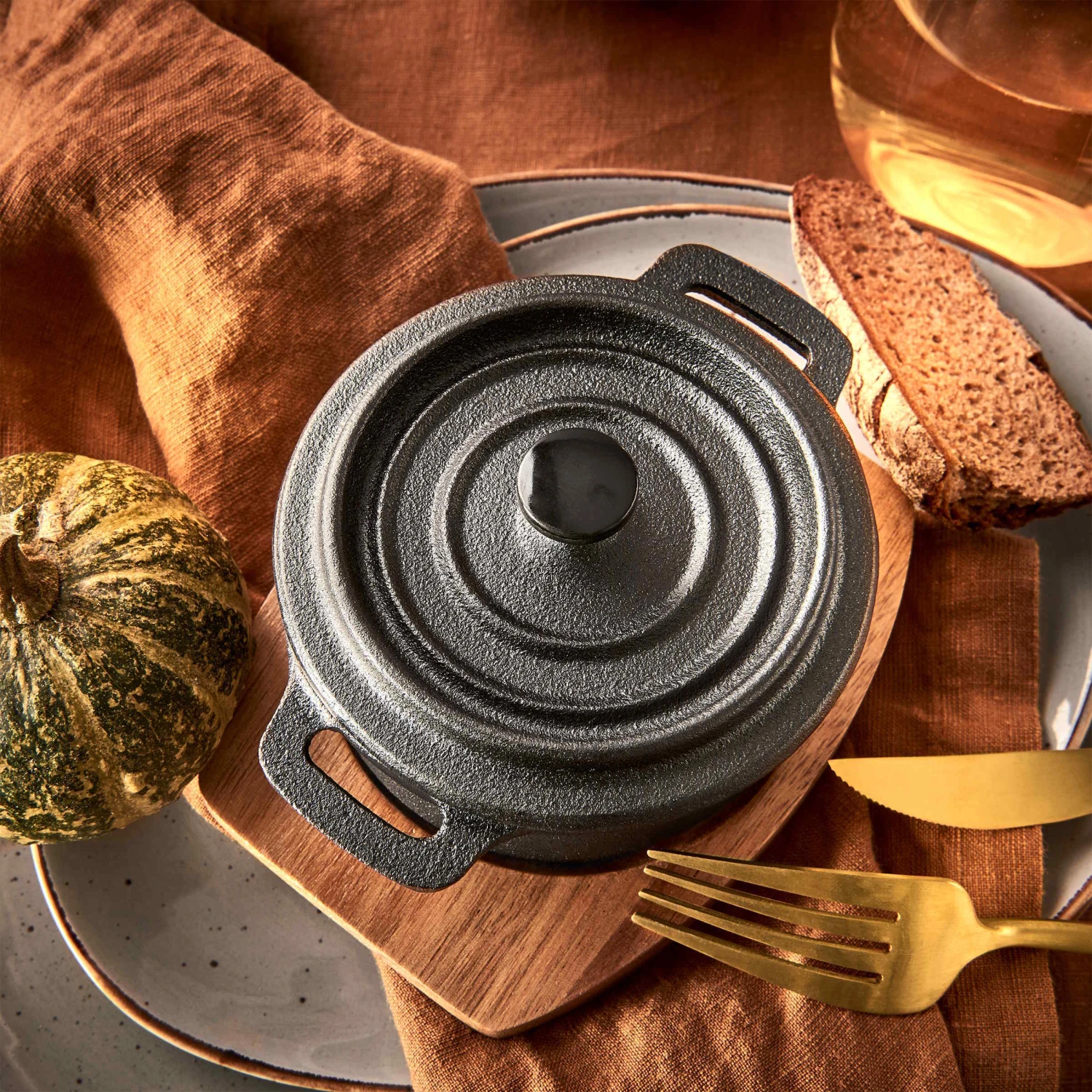 Mini-Serviertopf Mit Holzuntersetzer L 14 X B 11cm HOT IRON In Schwarz – Bild 6