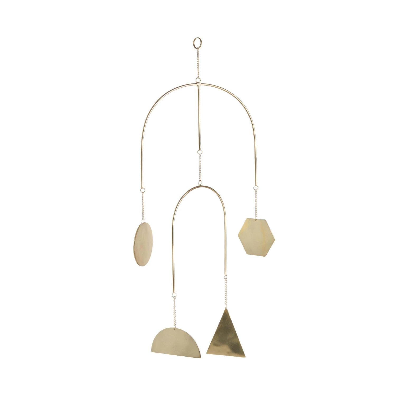 Mobile 4 Ornamente Länge 48cm PEACEFUL HOME In Gold