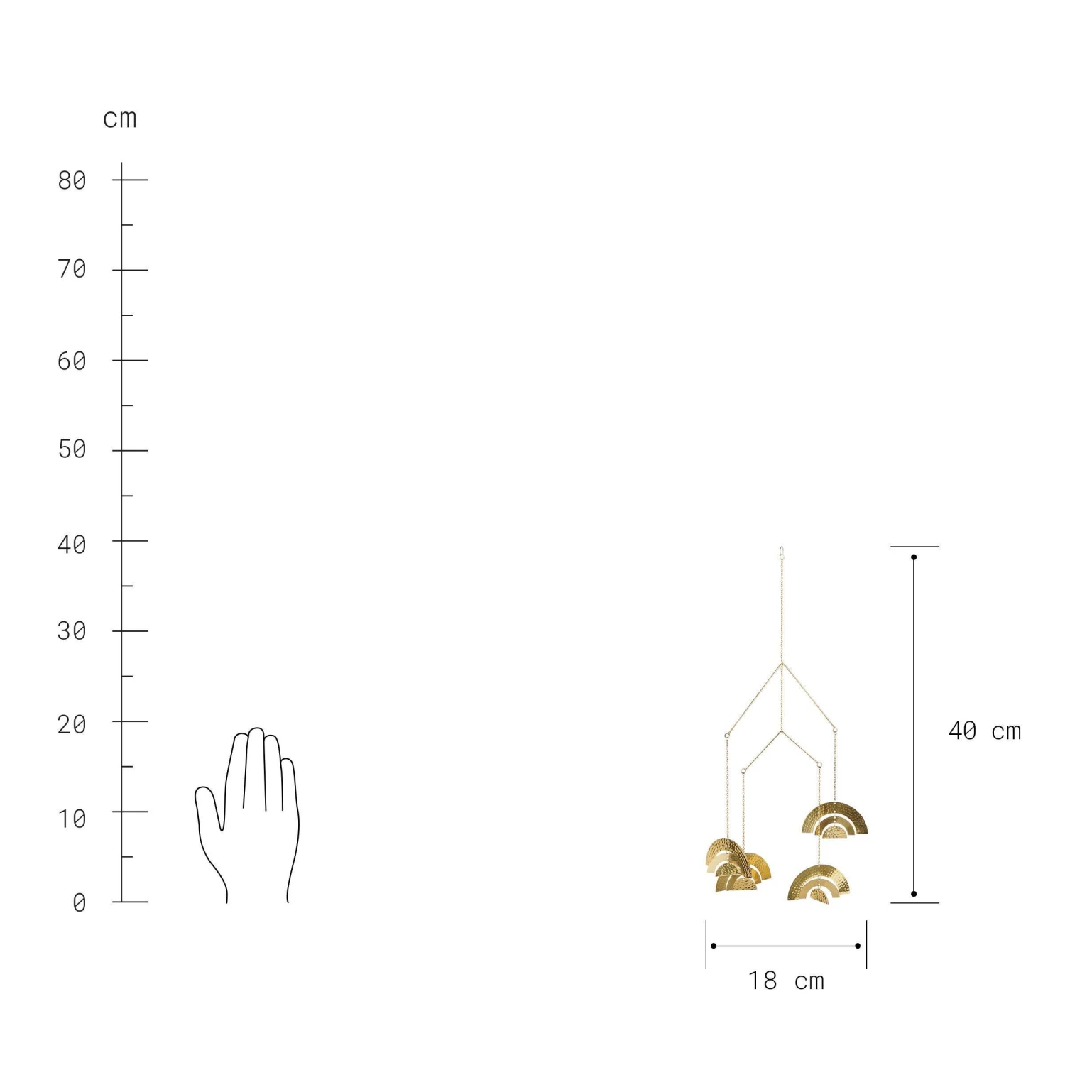 Mobile Höhe 40cm OVER THE RAINBOW In Gold – Bild 3