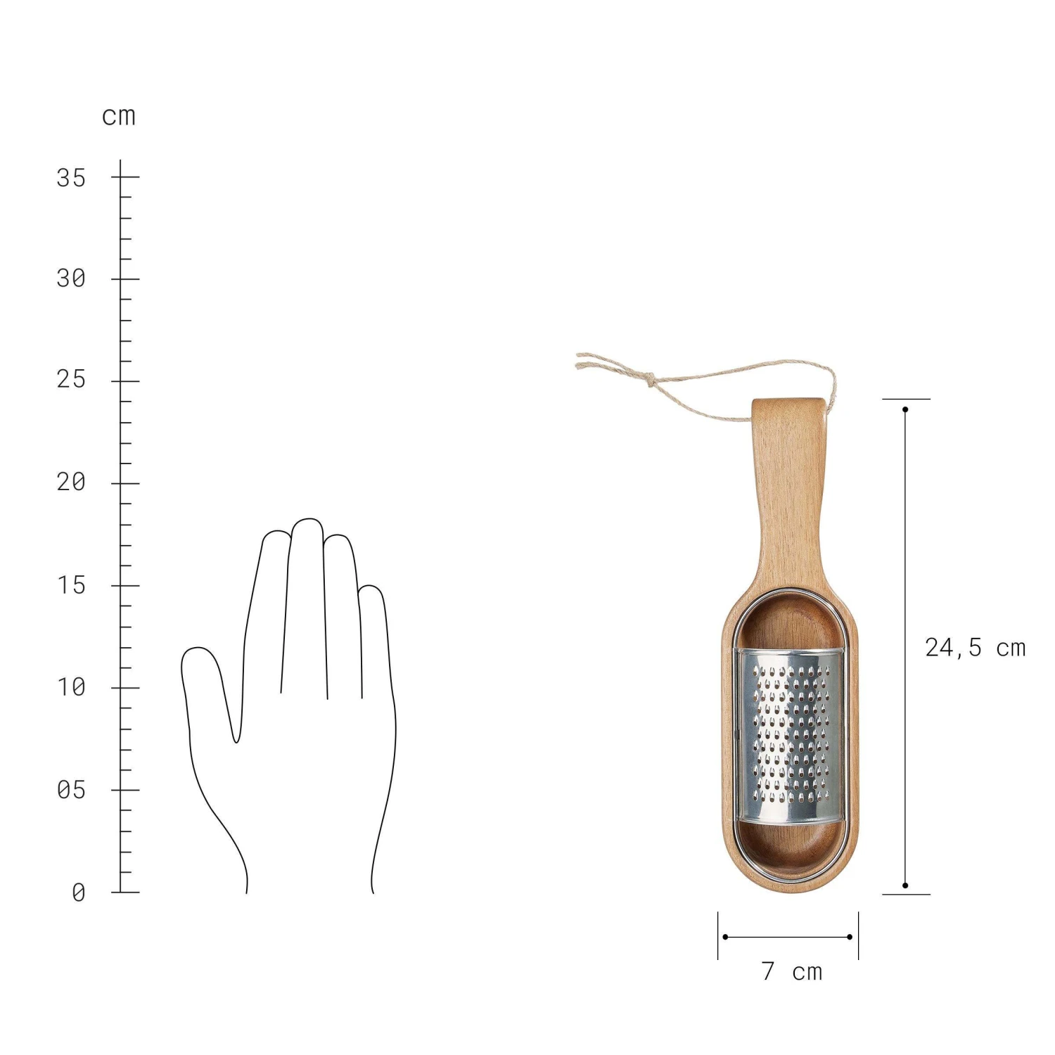 Parmesanreibe L 24,5 X B 7cm GOURMET In Braun-Silber – Bild 3