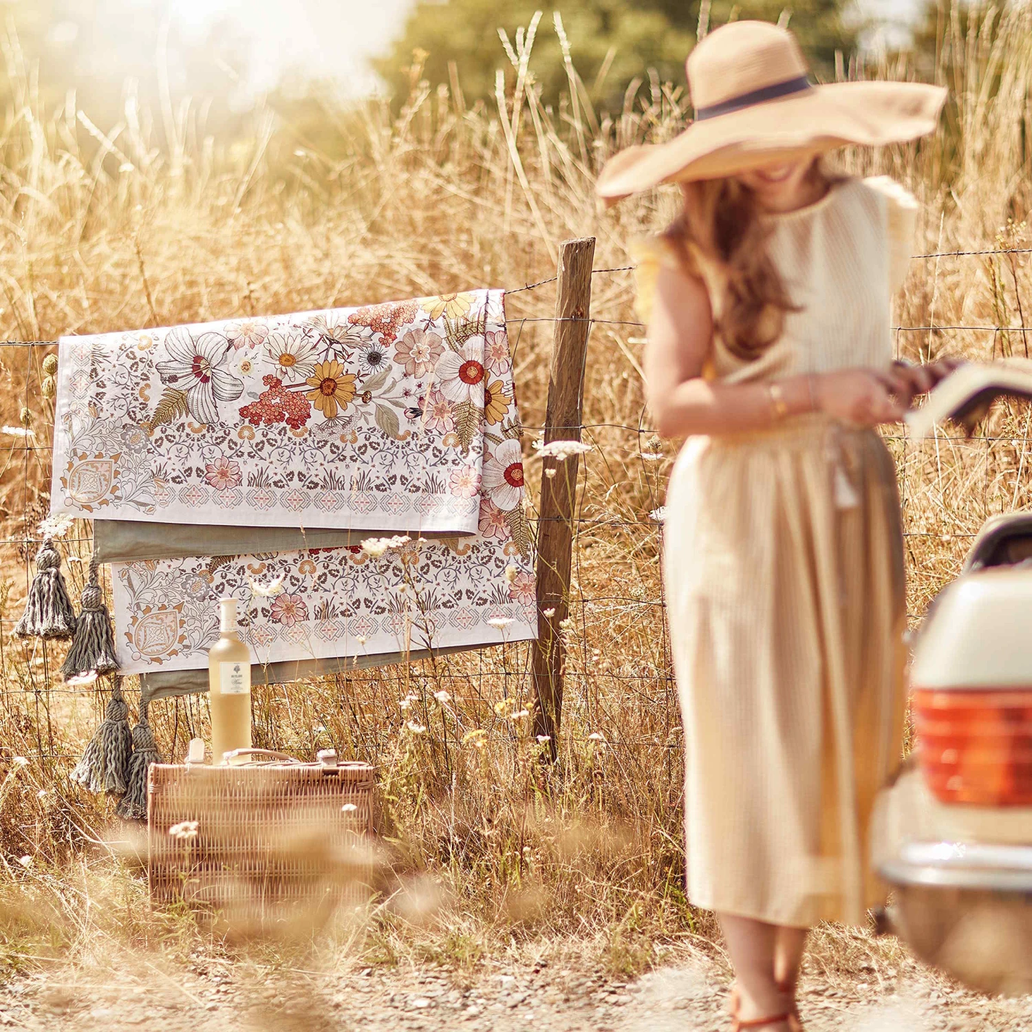 Picknickdecke L 175 X B 154cm BETWEEN FLOWERS In Creme – Bild 9