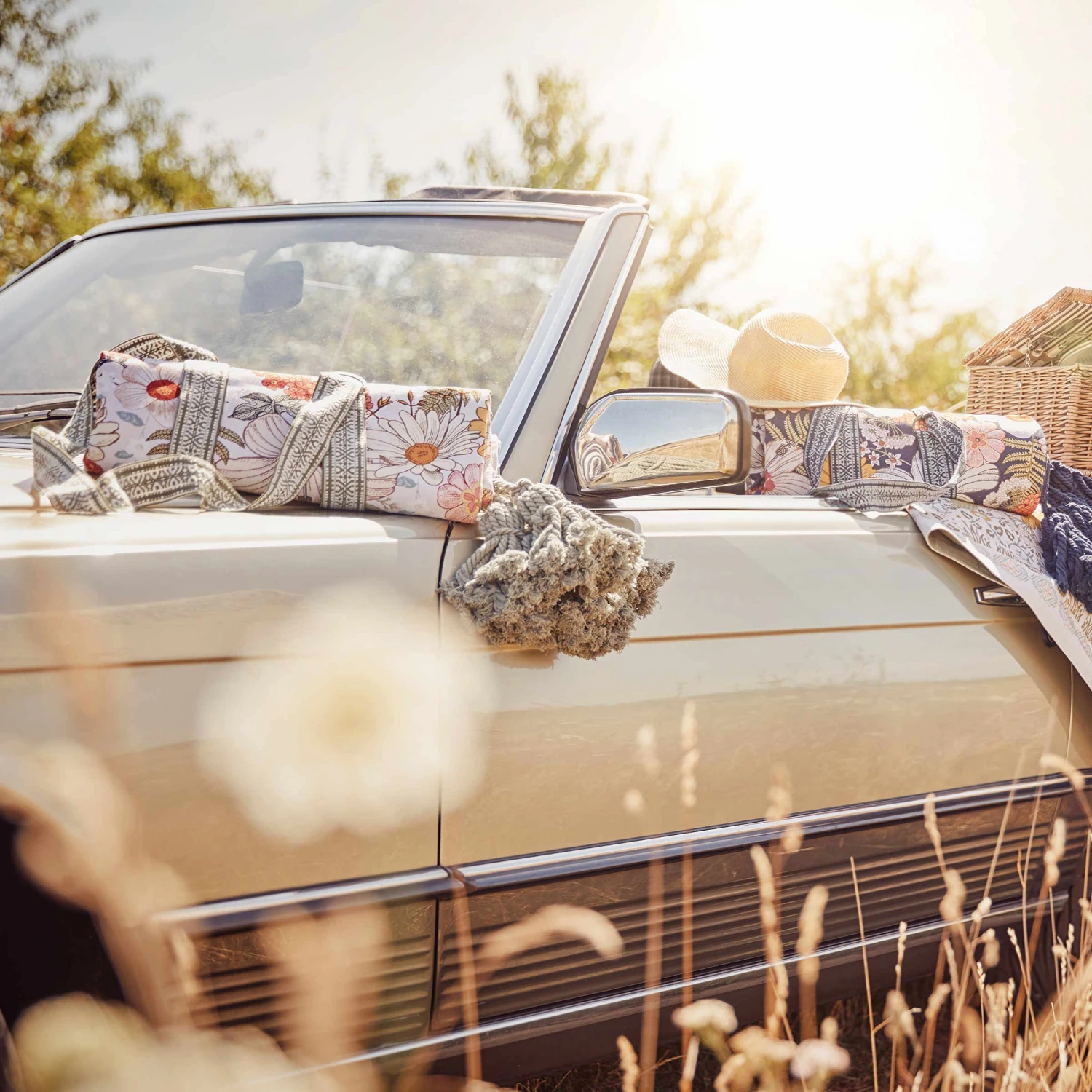 Picknickdecke L 175 X B 154cm BETWEEN FLOWERS In Dunkelblau – Bild 10