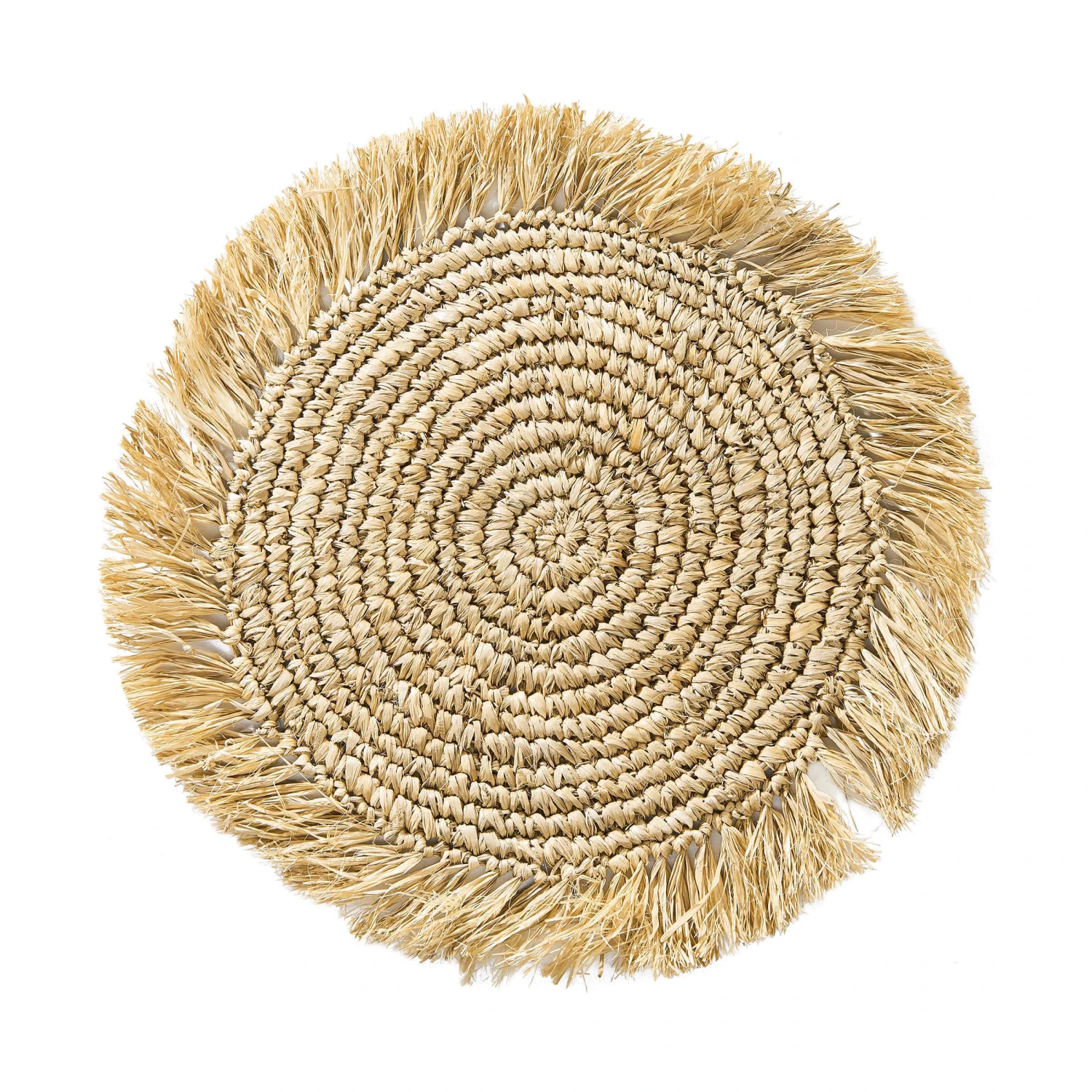 Platzset Mit Fransen Ø41cm RAFFIA In Natur