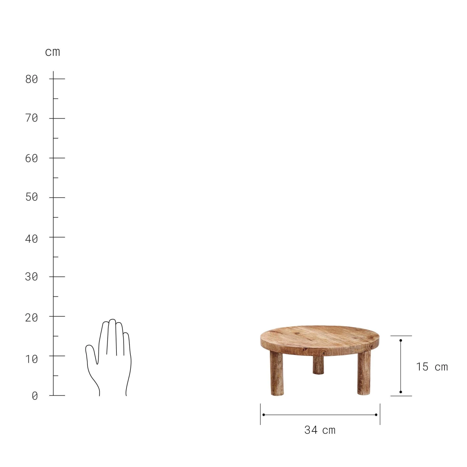 Podest Ø34cm MESA In Braun – Bild 3