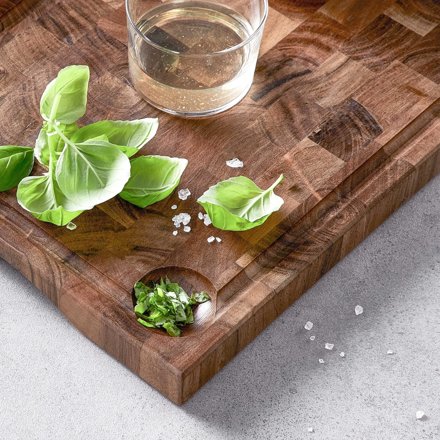 Schneidebrett Mit Saftrille Und Intarsien L 50 X B 27cm ACACIA In Braun – Bild 11