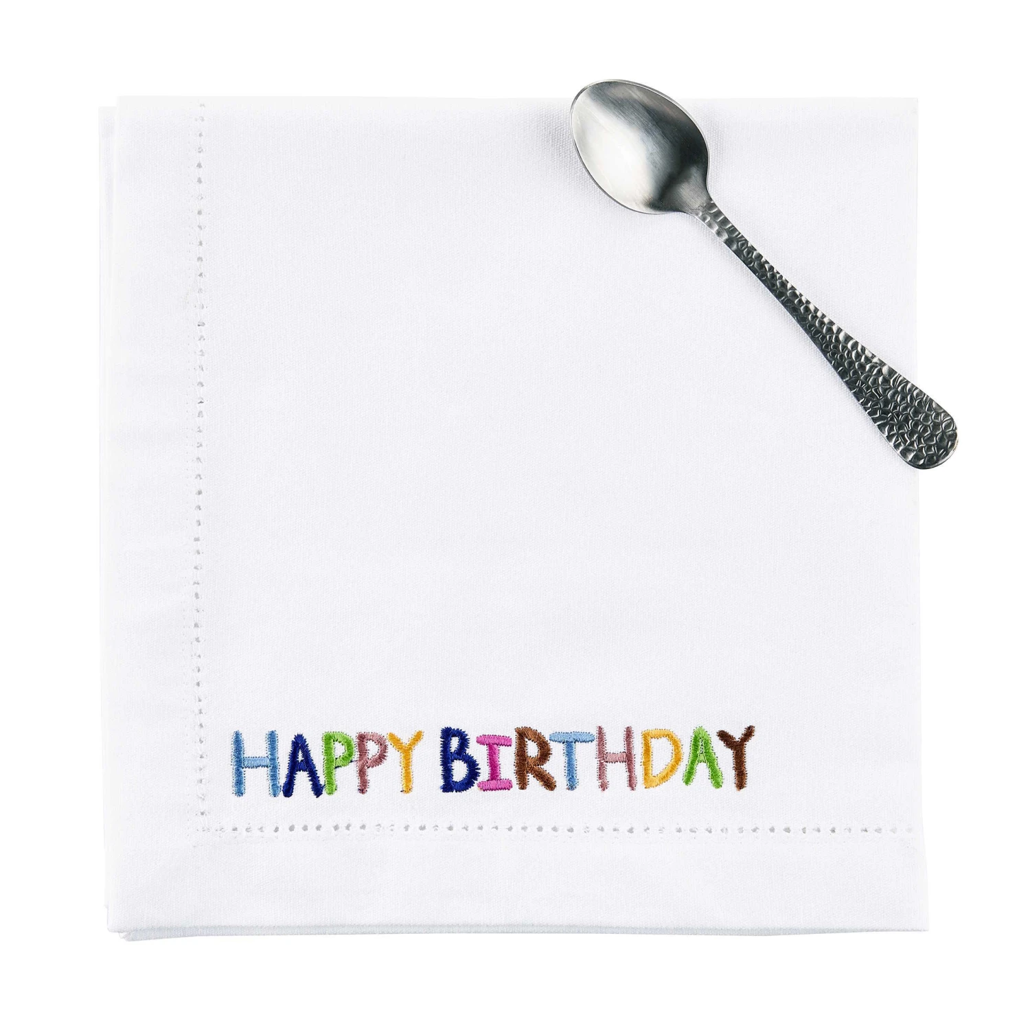 Serviette L 45 X B 45cm HAPPY BIRTHDAY In Weiß
