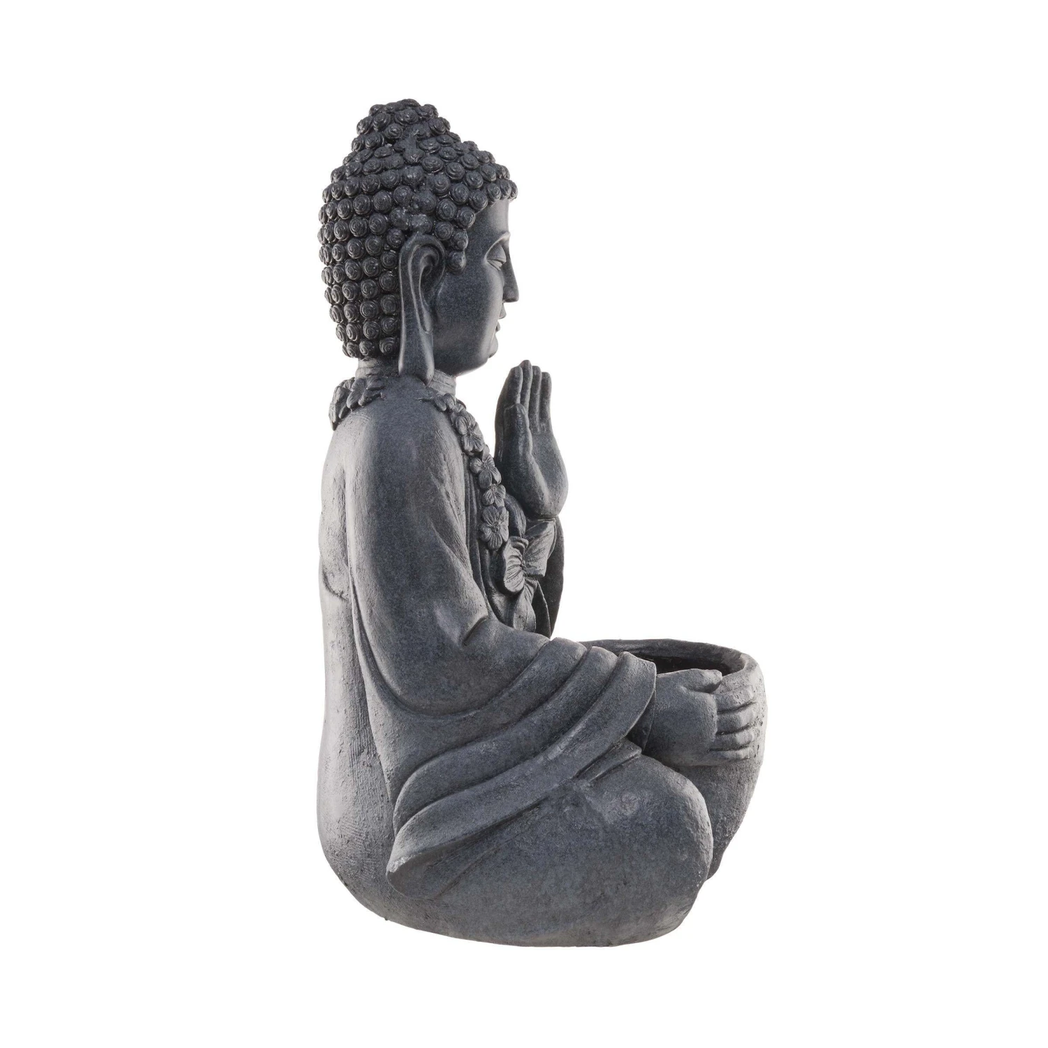Statue Mit Blumentopf Höhe 69cm BUDDHA In Dunkelgrau – Bild 5