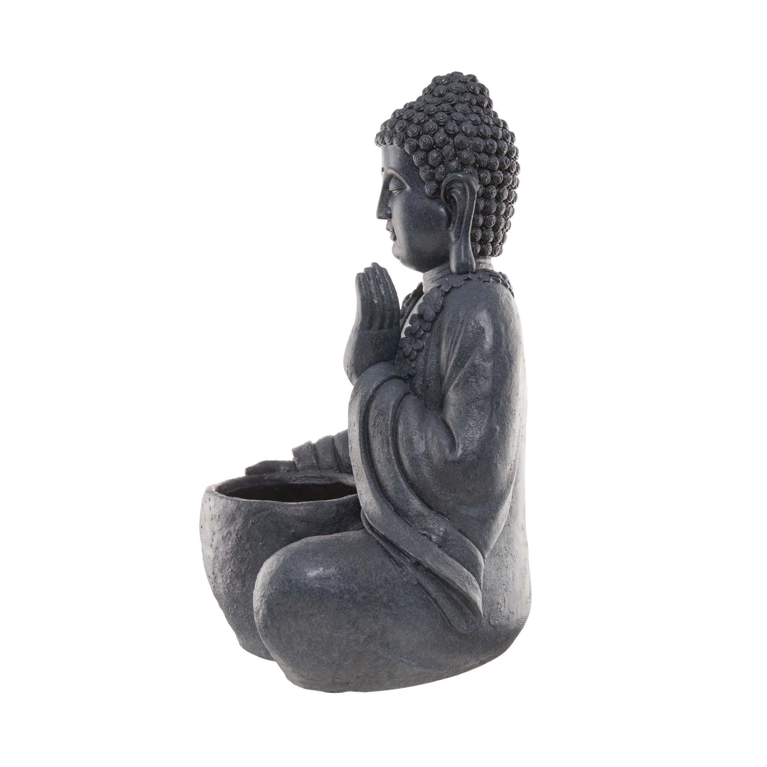 Statue Mit Blumentopf Höhe 69cm BUDDHA In Dunkelgrau – Bild 7