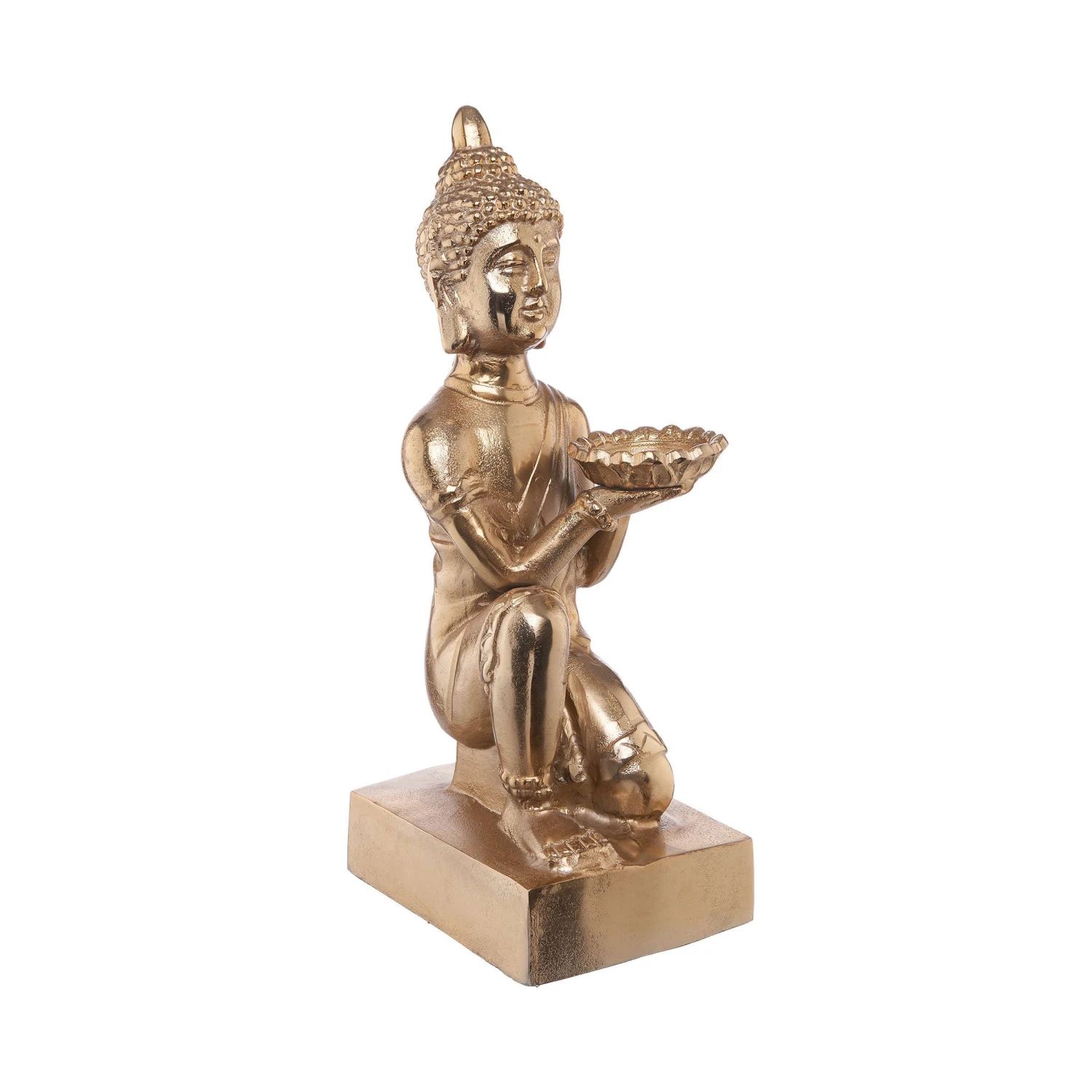 Statue Mit Kerzenteller Höhe 44cm BALI In Gold – Bild 3