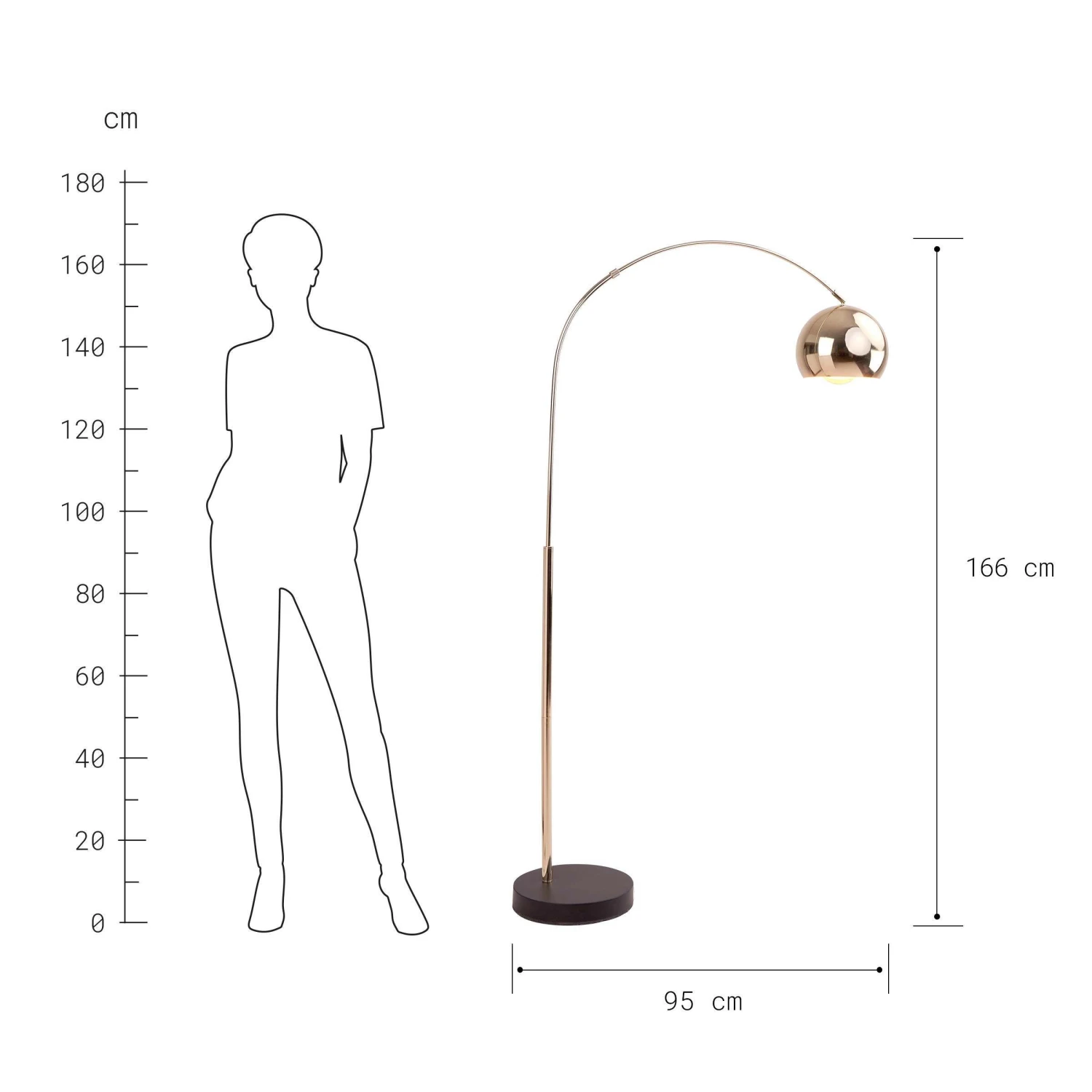 Stehleuchte Höhe 166cm ARC In Gold – Bild 4