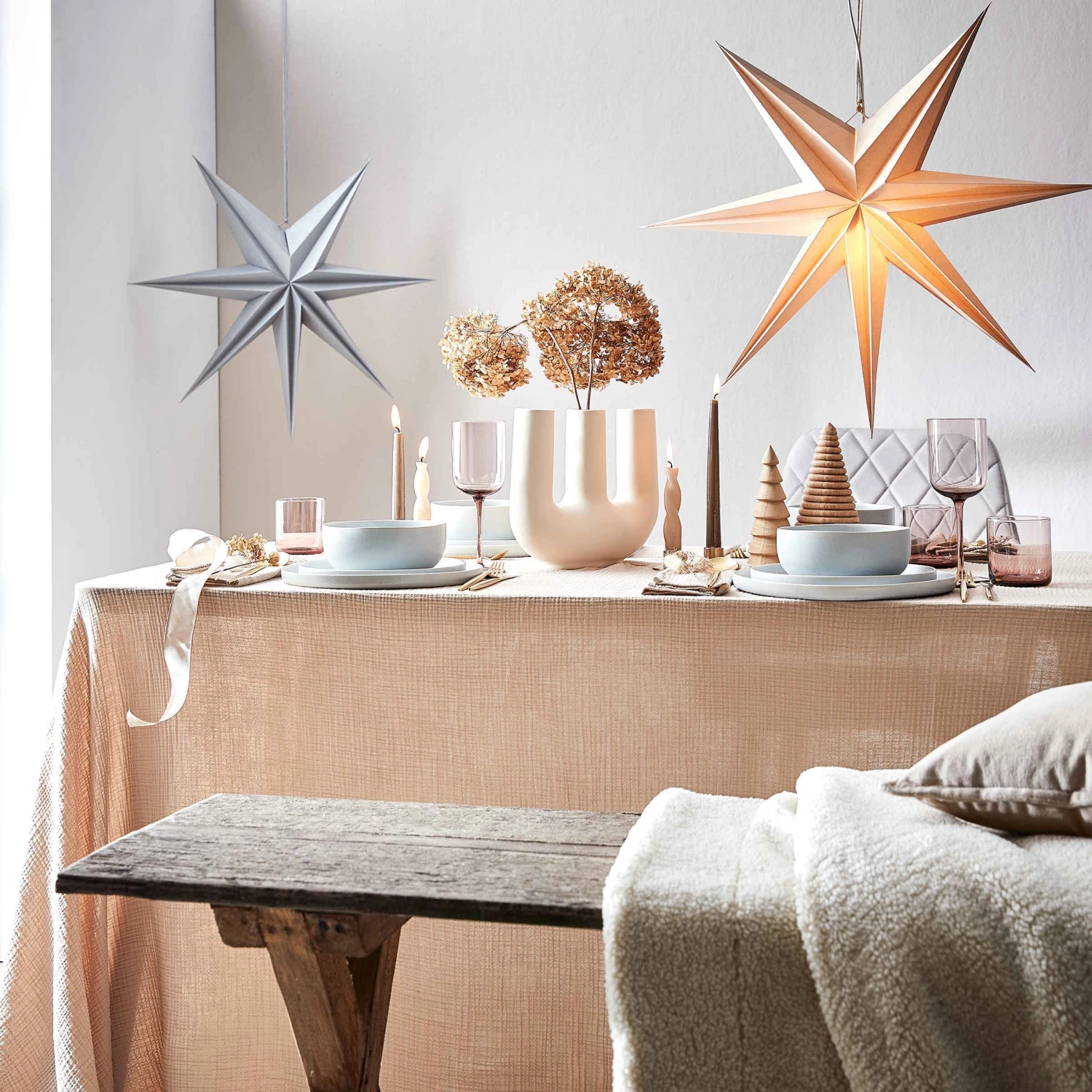 Tischdecke L 160 X B 160cm LOOM In Beige – Bild 2