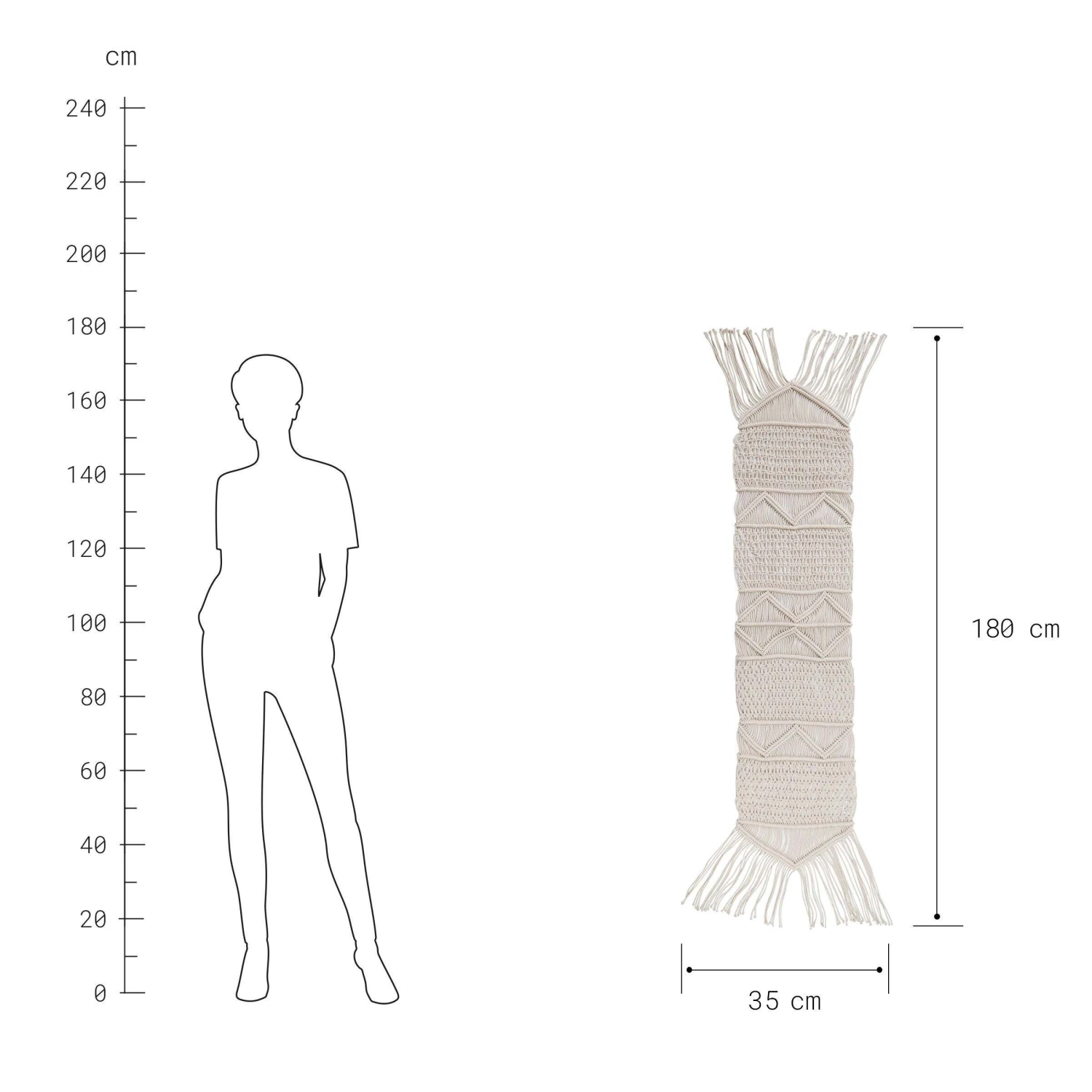 Tischläufer L 180 X B 35cm MACRAMÉ In Creme – Bild 4