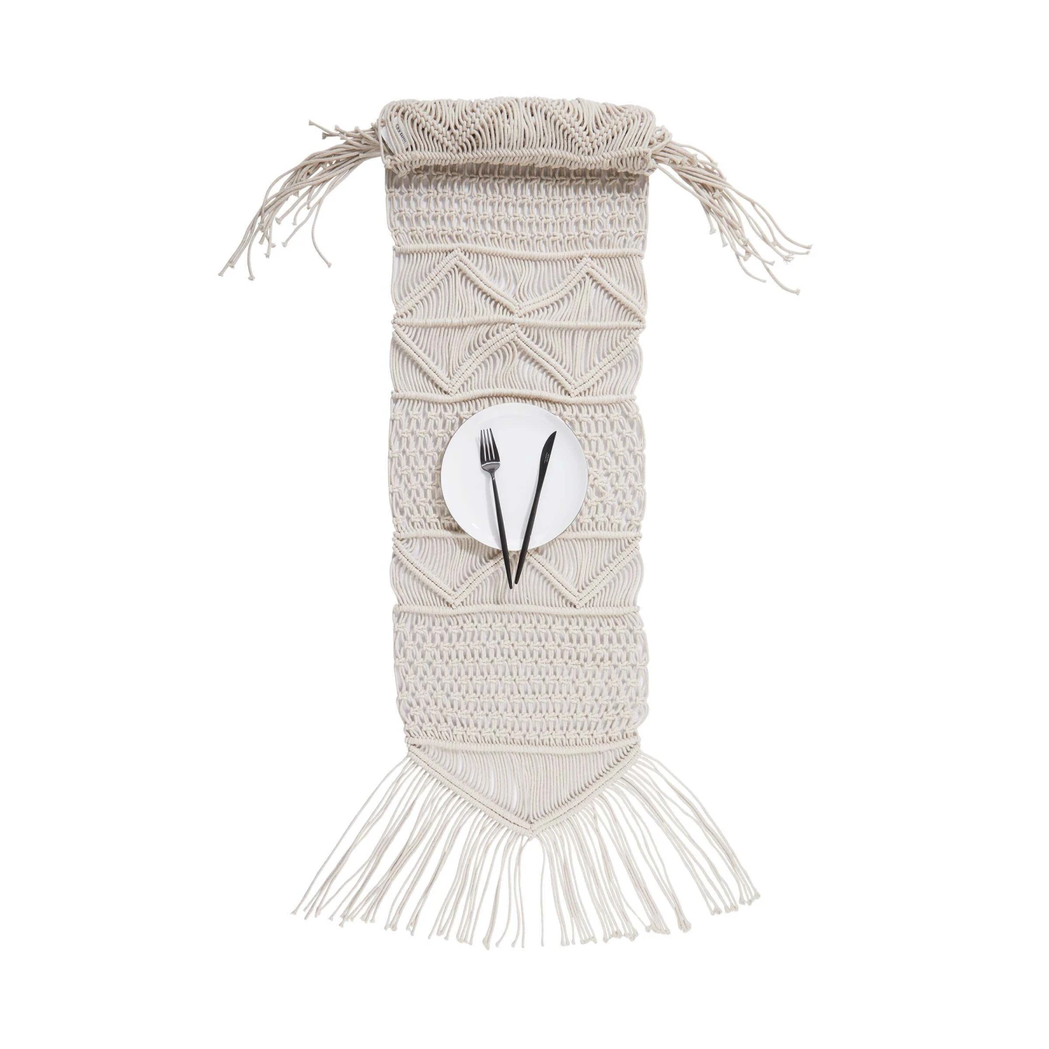 Tischläufer L 180 X B 35cm MACRAMÉ In Creme