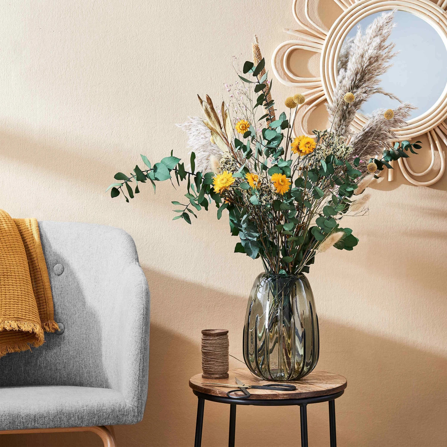 Trockenblumen Craspedia Länge 70cm FLOWER MARKET In Gelb – Bild 2