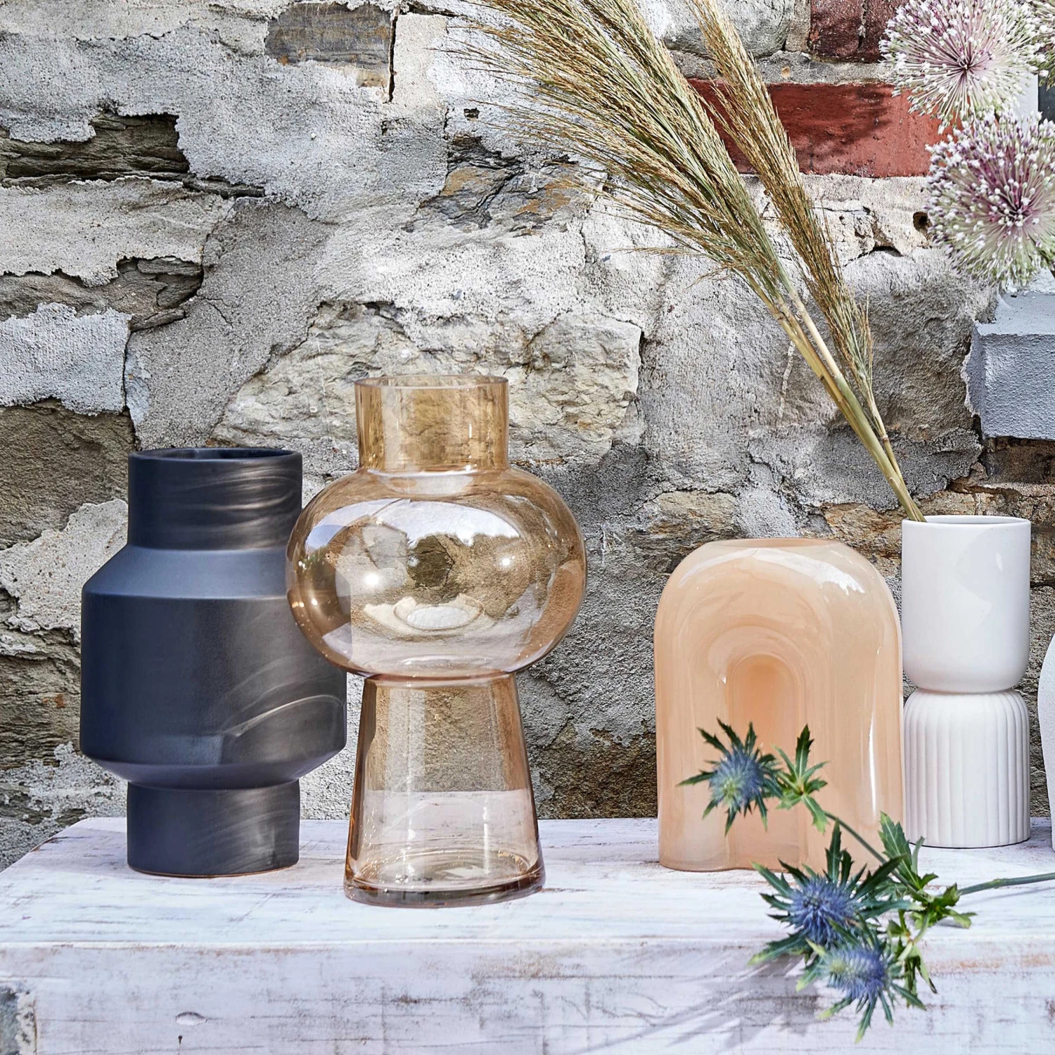 Vase Bogen Höhe 20cm SMOKY In Hellorange – Bild 2