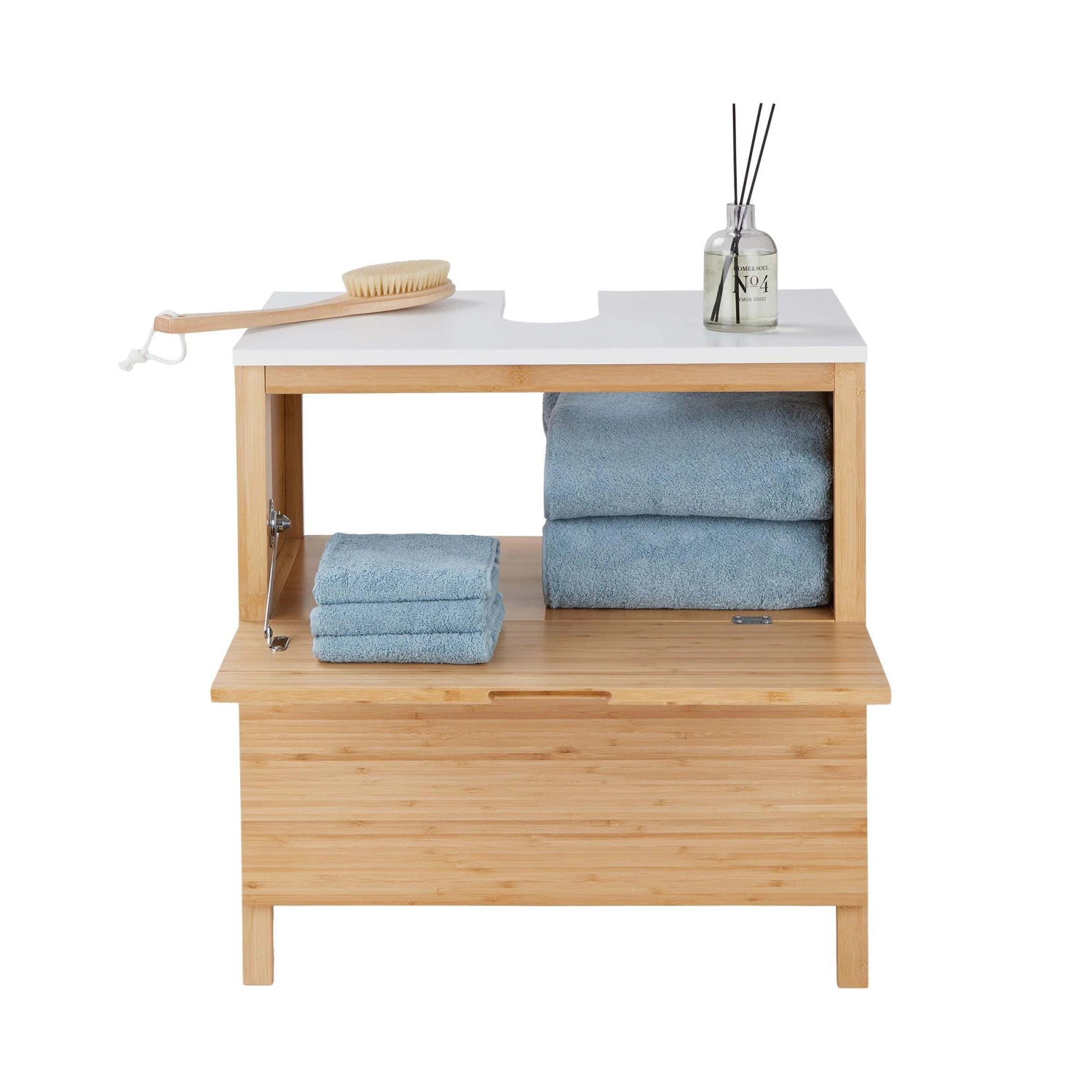 Waschbeckenunterschrank Mit Schublade WHITE SANDS In Natur-Weiß – Bild 3